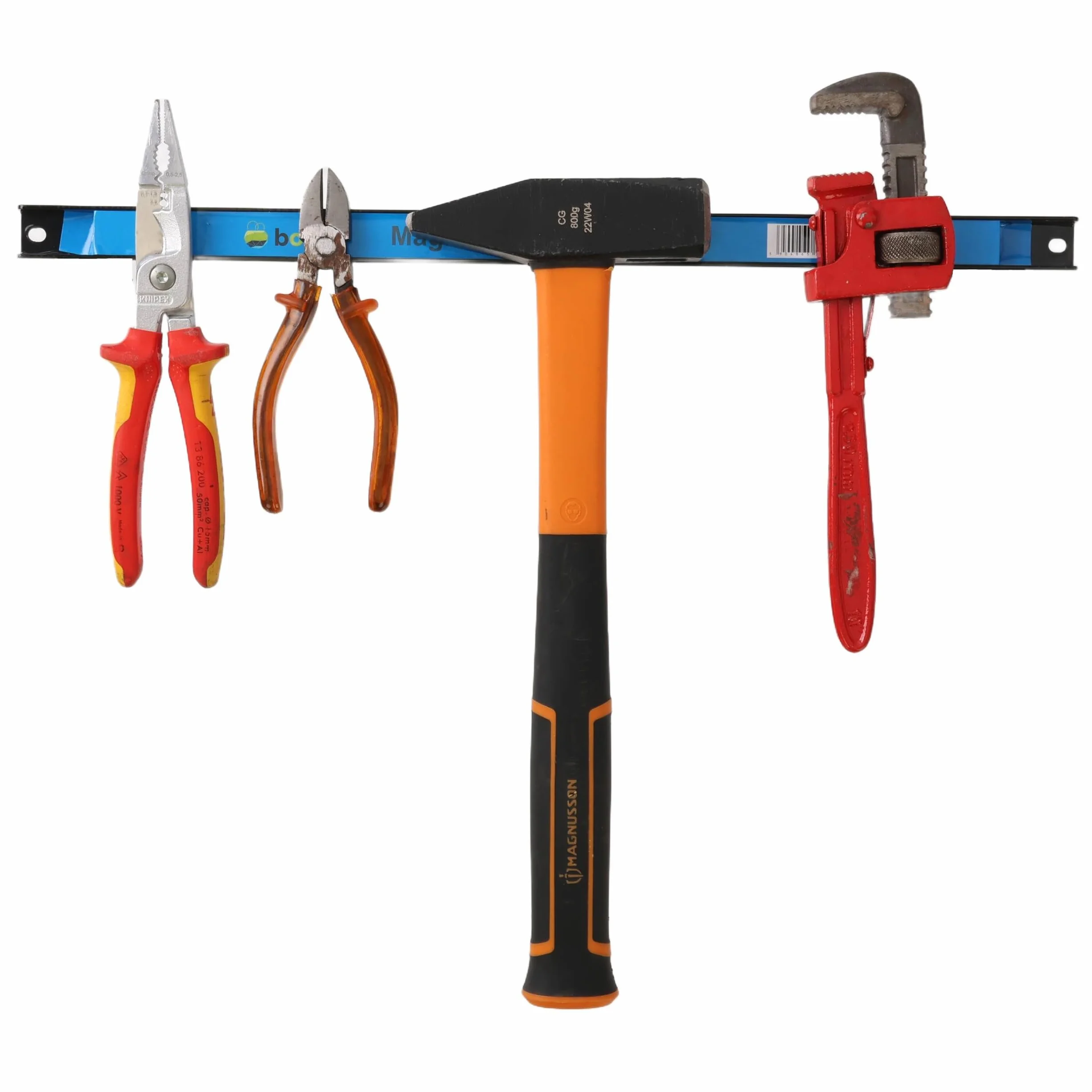 3 x Magnetyczny uchwyt narzędziowy z metalowymi paskami o długości 45 cm, kolor czarny, mocny magnes, z otworami montażowymi, wkrętami i kołkami w zestawie, do śrubokrętów, szczypiec, wierteł i innych