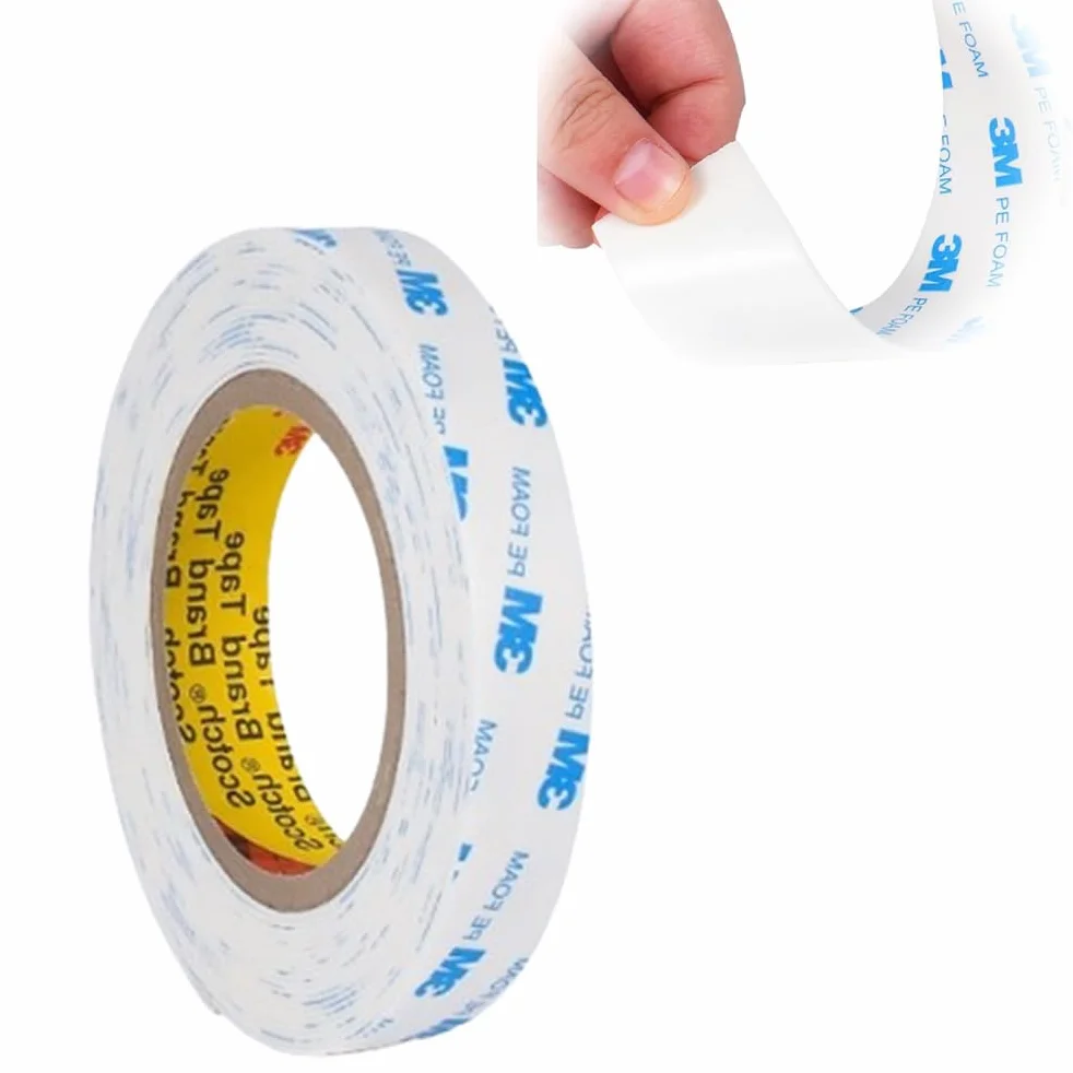 Dwustronna taśma klejąca do wewnątrz i na zewnątrz, wodoodporna, do ciężkich przedmiotów, pianka PE, mocowanie przedmiotów, kratka (10 mm x 3 m)