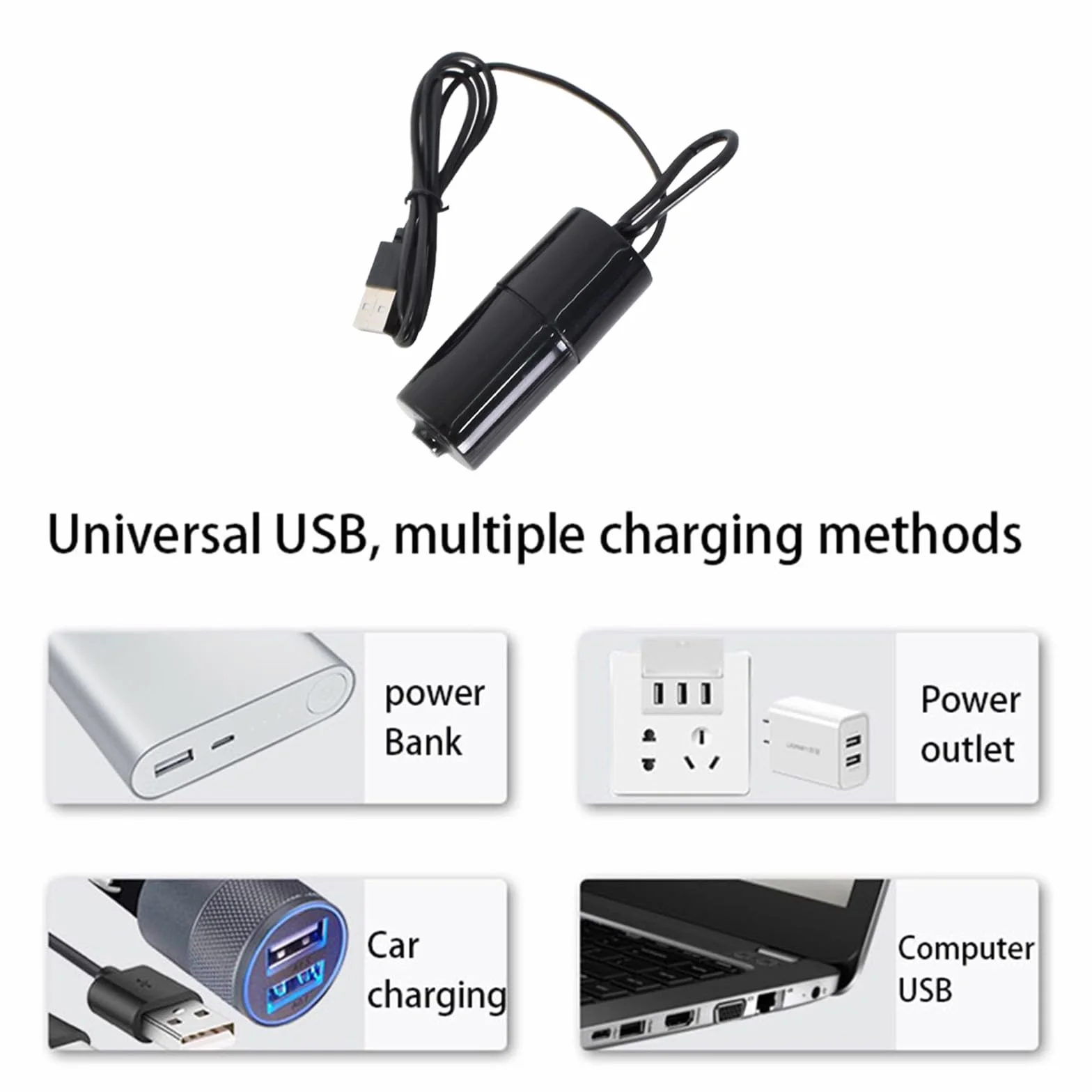 Colexy Oxygen USB pompa powietrza do akwarium przenośna mini z 2 kamieniami i wężami