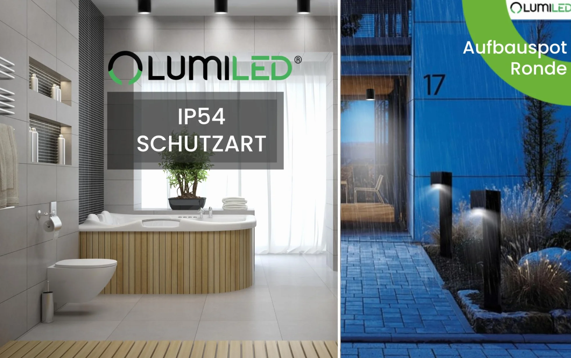 Lumiled Lampa natynkowa Spot natynkowy Nowoczesna 230V GU10 Maks.12W Lampa zewnętrzna Lampa sufitowa Oprawa sufitowa Aluminium Szkło hartowane Czarna IP54 Wodoszczelna Outdoor Zewnętrzna Ogród Lampa
