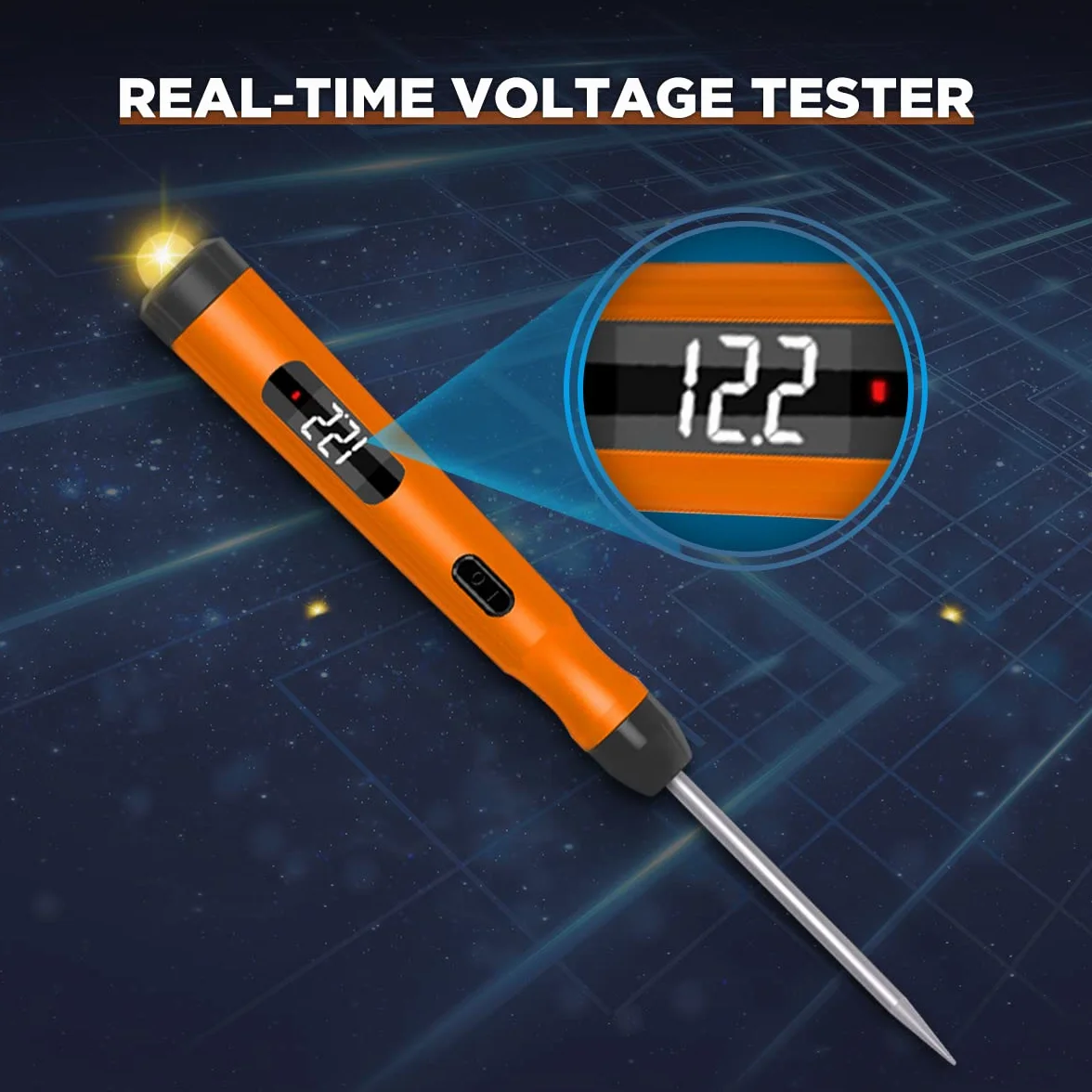 KAISAL Urządzenie do testowania obwodów elektrycznych z woltomierzem cyfrowym, tester napięcia 5-30 V, bezpieczniki, polaryzacja, wielofunkcyjny tester sondy