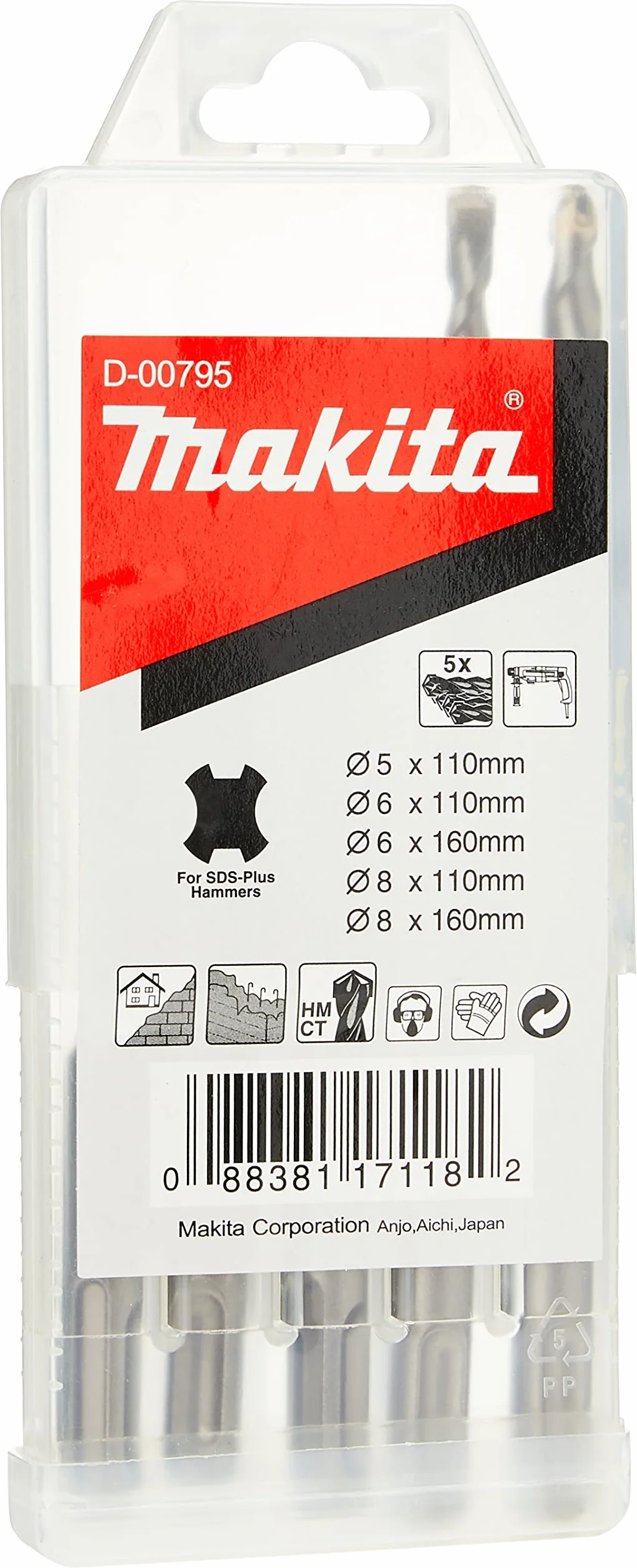 Makita Sds Zestaw Wierteł 5 sztuk