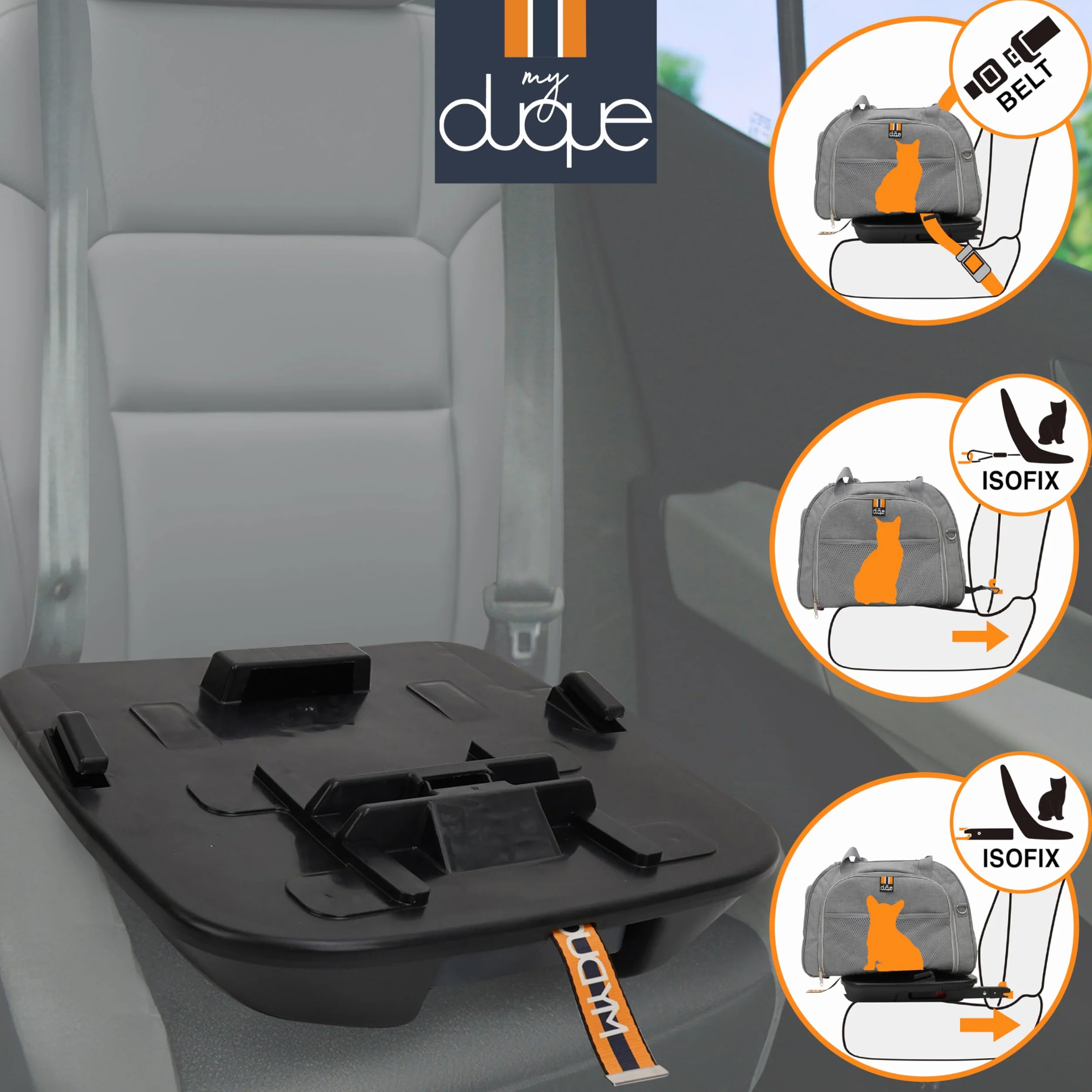 Transporter dla psa i kota CAR-GO ISOFIX, rozkładane boki, torba podróżna szary