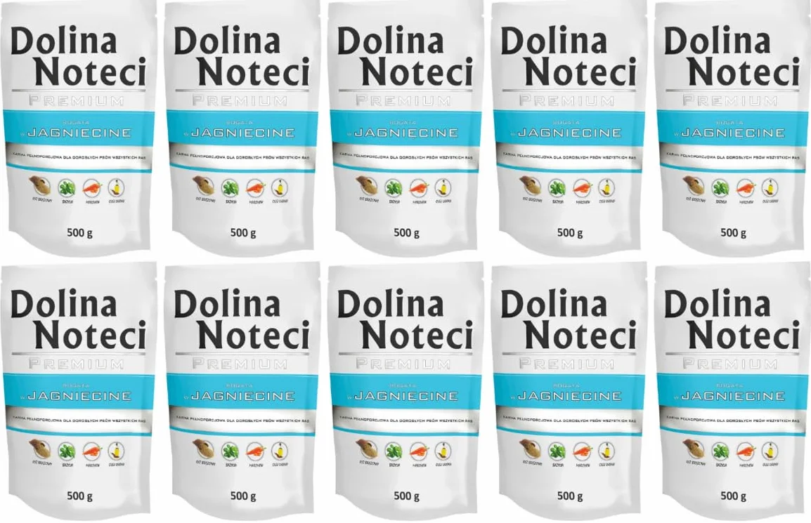 Dolina Noteci Mokra karma dla psa Premium bogata w jagnięcinę zestaw 10 x 500 g