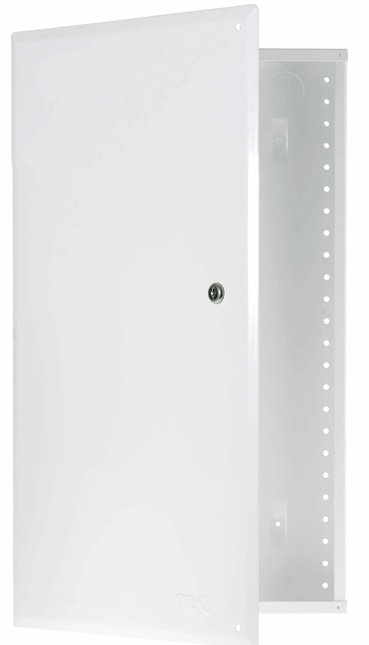 Legrand EN2050 obudowa na nośniki OnQ z drzwiami na zawiasach, metalowa skrzynka na nośniki 50 cm z zamkiem na klucze, skrzynka do zarządzania kablami do ukrycia kabli i urządzeń do przechowywania,