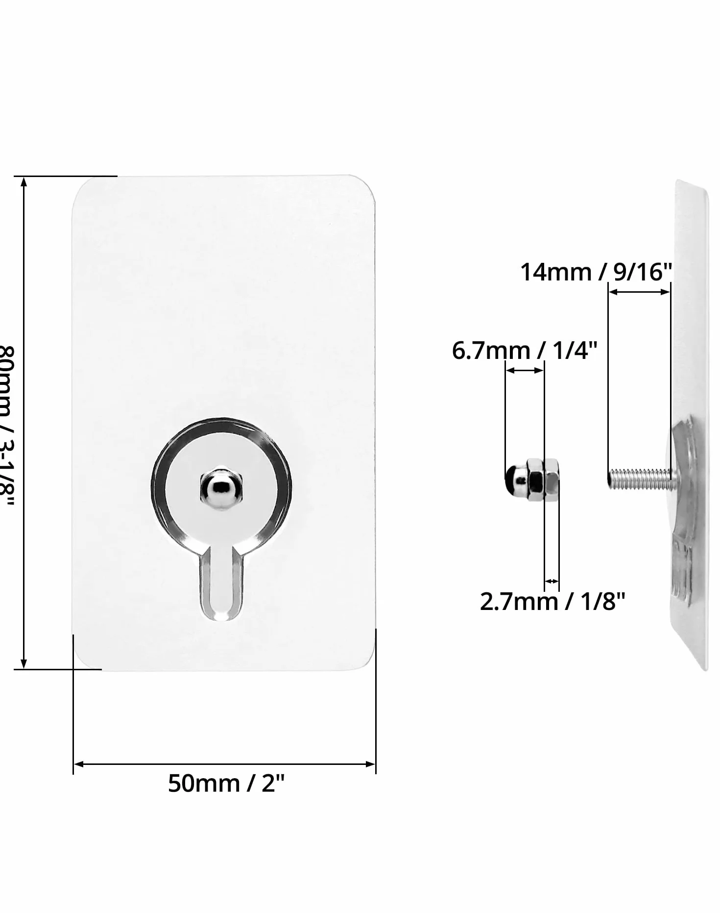 QWORK® 15 sztuk wkręty samoprzylepne do montażu na ścianie - pręt wkręta 14mm - 5 x 8 cm - obciążenie 10 kg - klejenie i wiercenie
