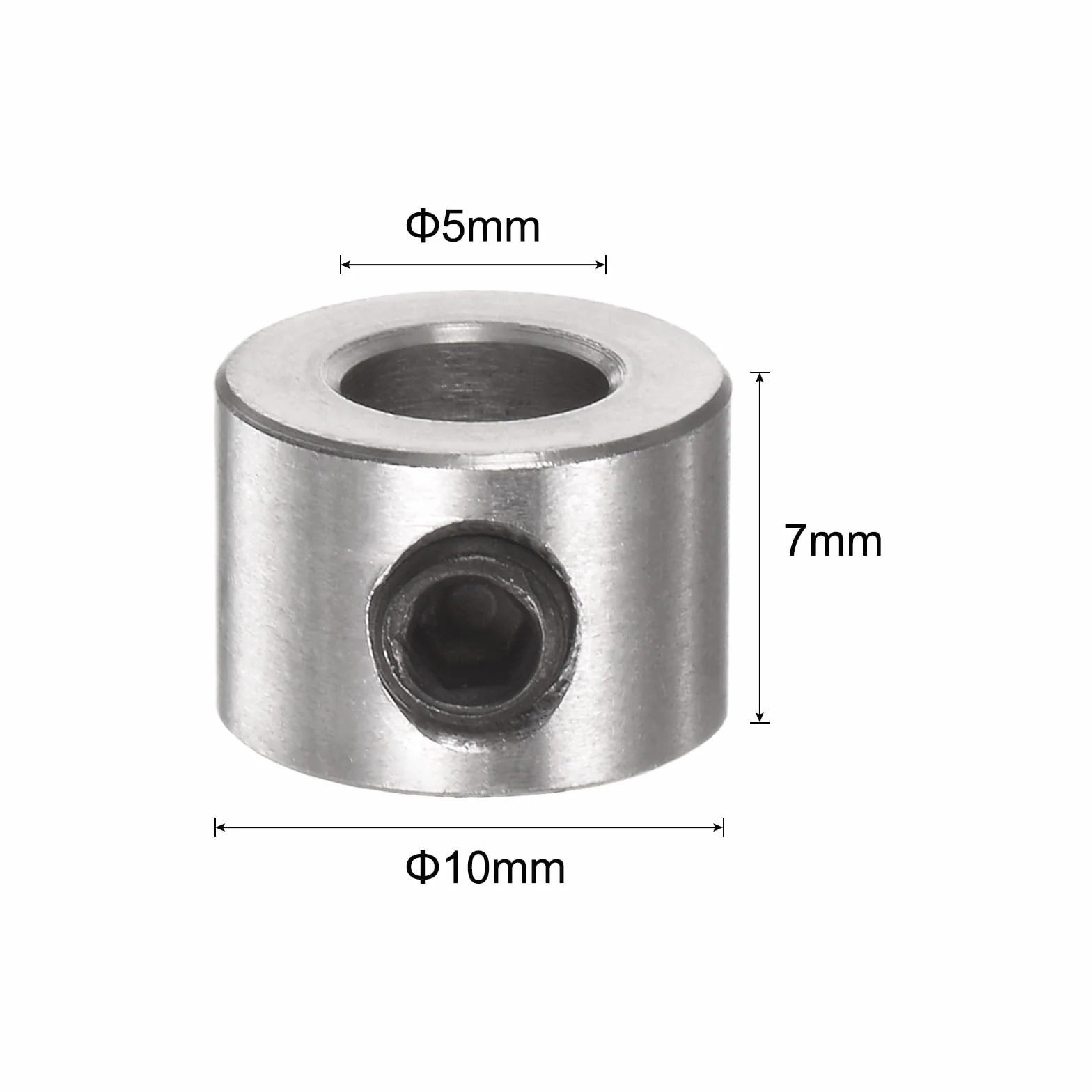 Kołnierze śrubowe 5 mm otwór ze stali nierdzewnej 10 mm OD 7 mm szerokość zestaw 10 sztuk
