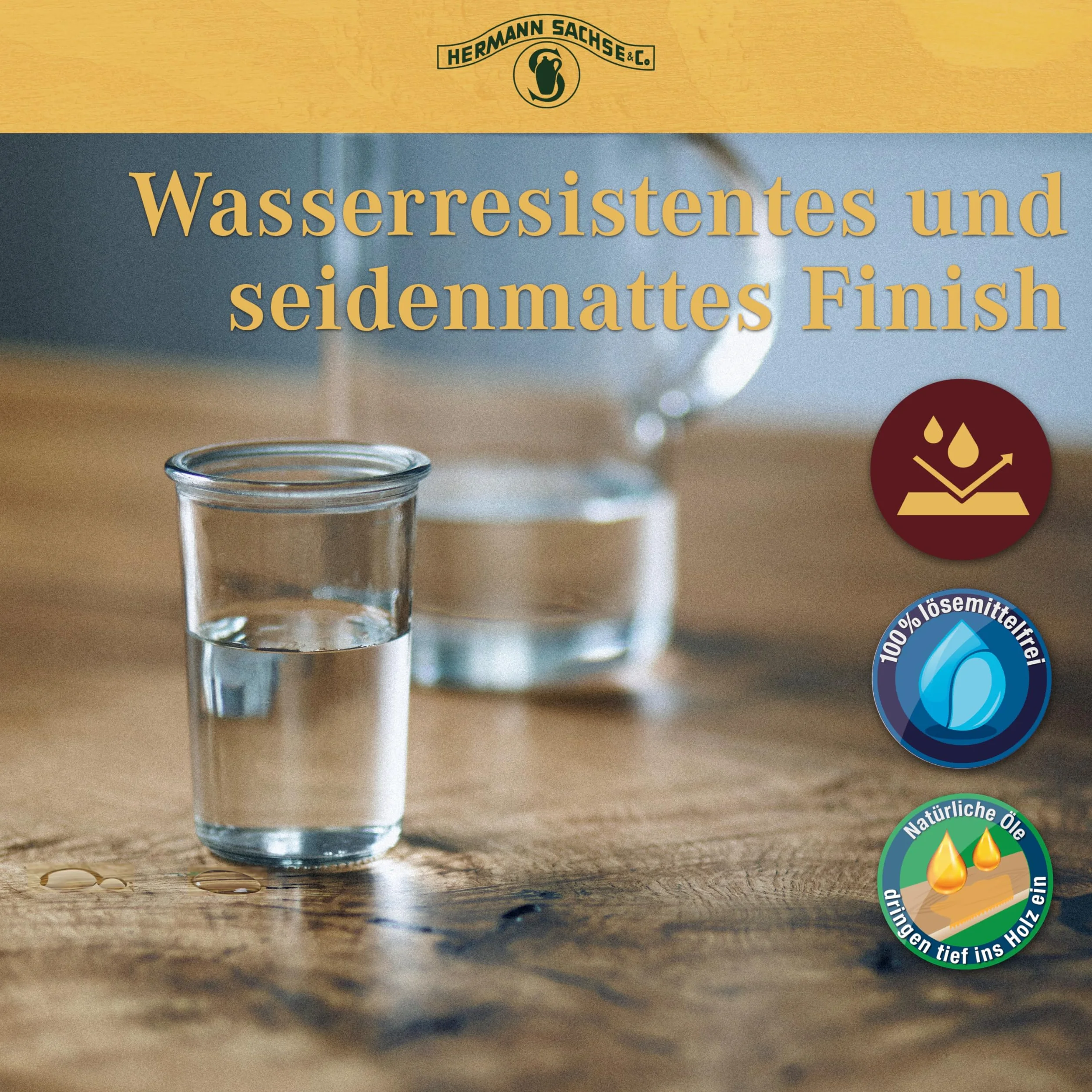 Olej twardy bezbarwny 250 ml – do drewna i mebli – ochrona we wnętrzach – z ściereczką i matą ścierną