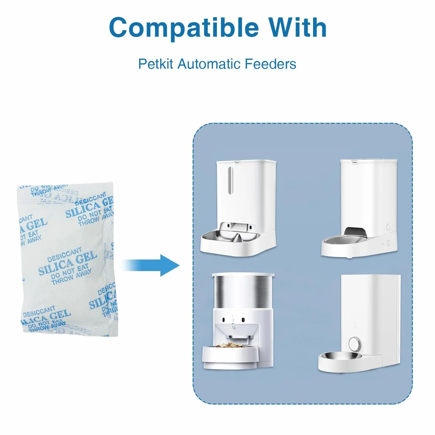 Osuszacz do automatów do karmy dla kotów i psów, środek do suszenia dla automatycznych karmników, Desiccant For Animal Food, silica Gel Bag Desiccant (6 x 25 g)