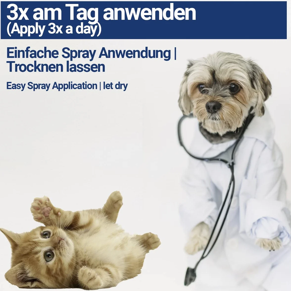 BMUT 1 x koloidalny srebrny spray dla zwierząt domowych – psa, kota, konia, spray na rany, przeciw swędzeniu, 40 ppm