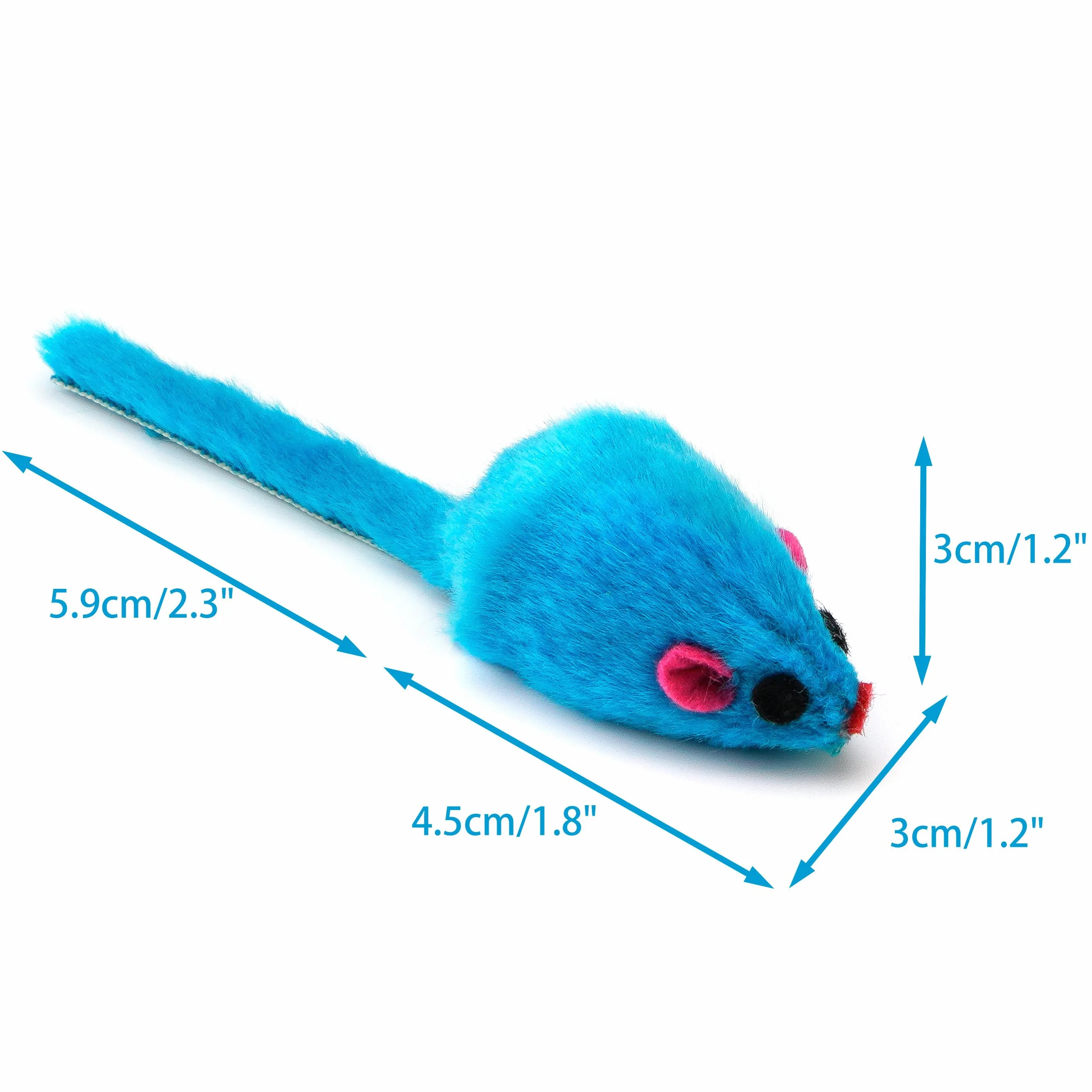 CHIWAVA 36 szt. 10,4 cm futrzane zabawki dla kotów myszy grzechotka mała mysz kotek interaktywna zabawa różne kolory