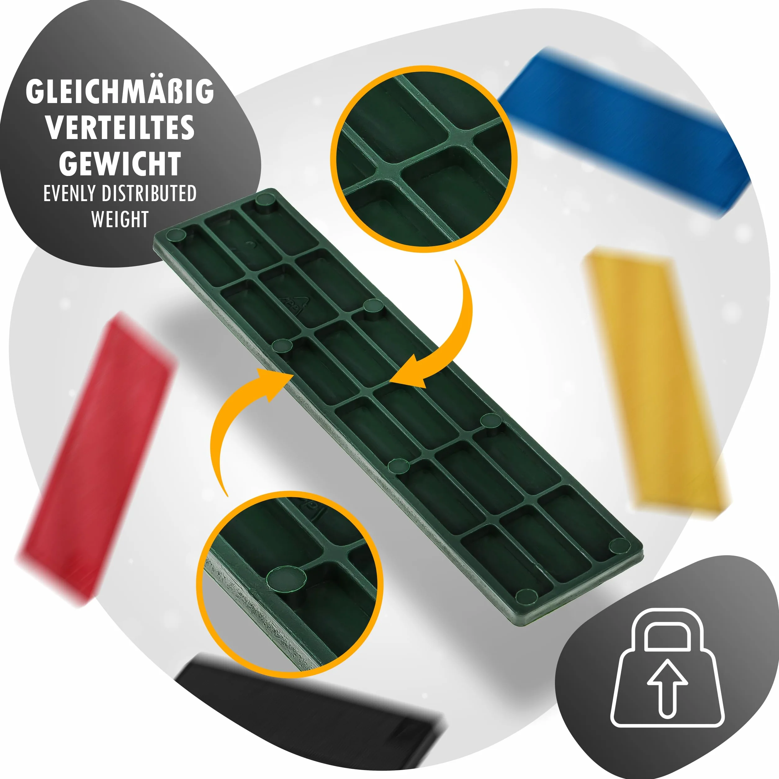 INTAKO Podkładki Dystansowe 30mm x 100mm x 2-6mm - Zestaw MIX 300 Sztuk - Kliny Montażowe Plastikowe do Okien, Drzwi, Szklenia - 60 Sztuk z Każdej Grubości