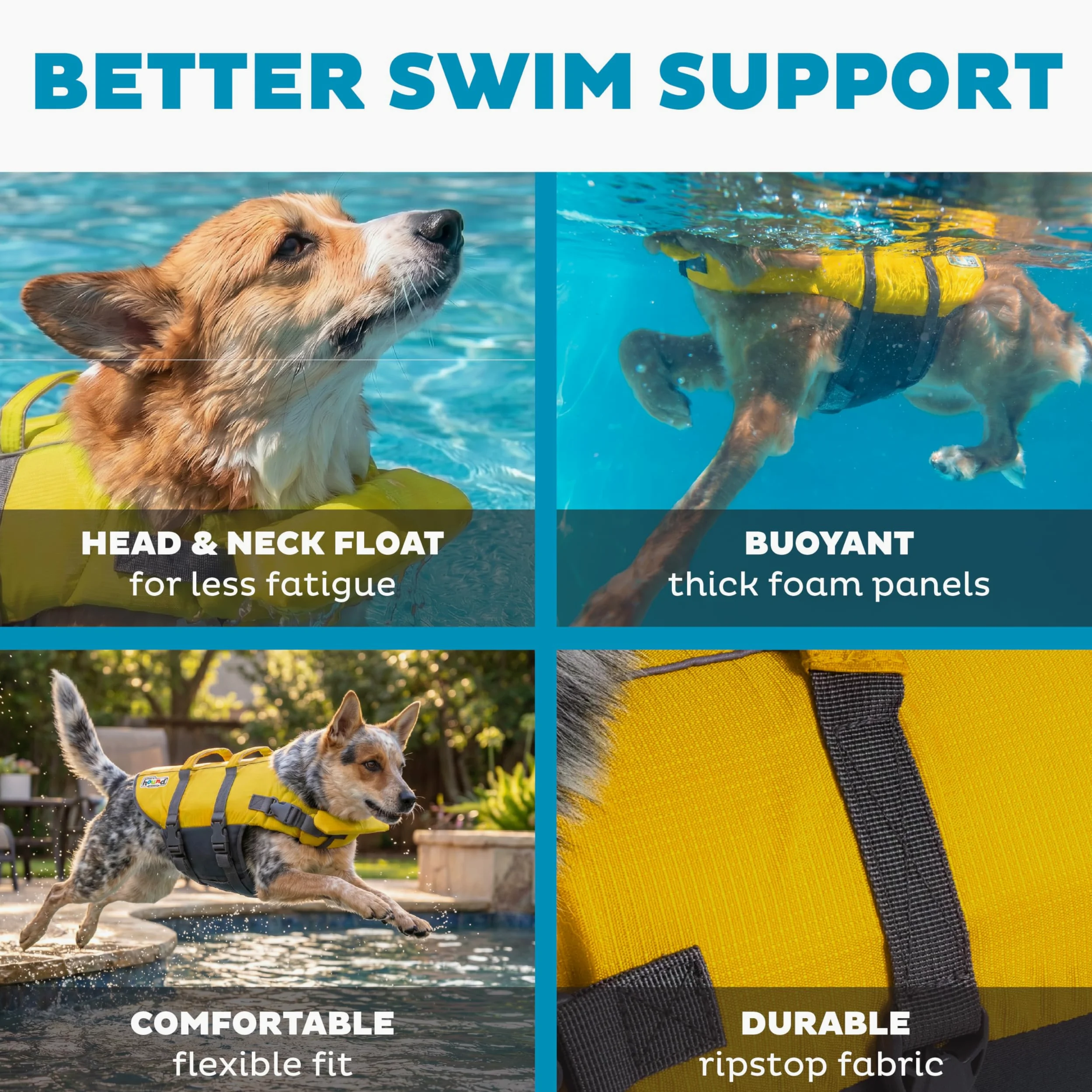 Outward Hound Granby Splash kamizelka ratunkowa dla psa średnia żółta