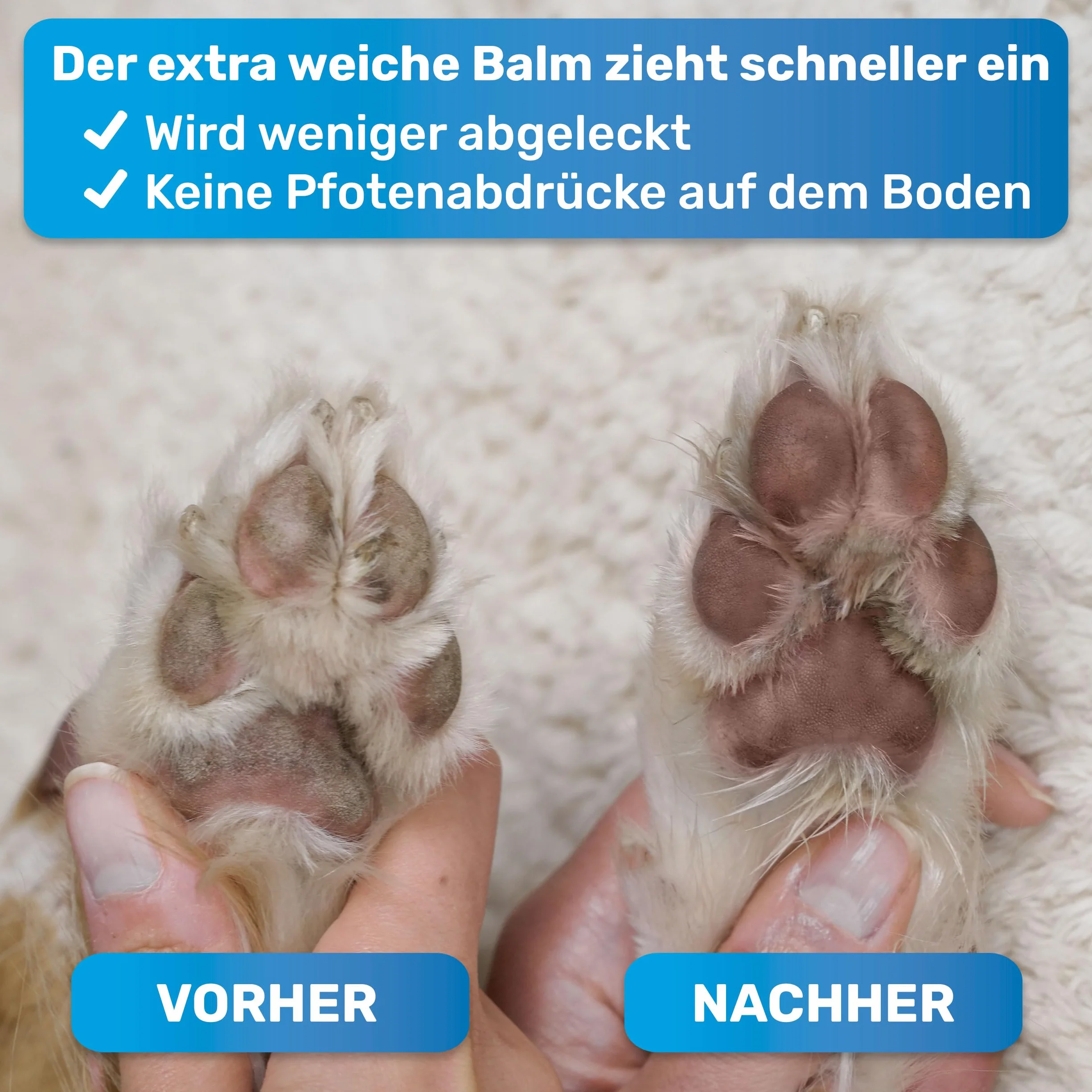 BluePet Balsam do łap psa 50 ml – pielęgnacja łap psa przeciwko suchym i popękanym łapom i nosowi – naturalna ochrona i balsam pielęgnacyjny dla psów