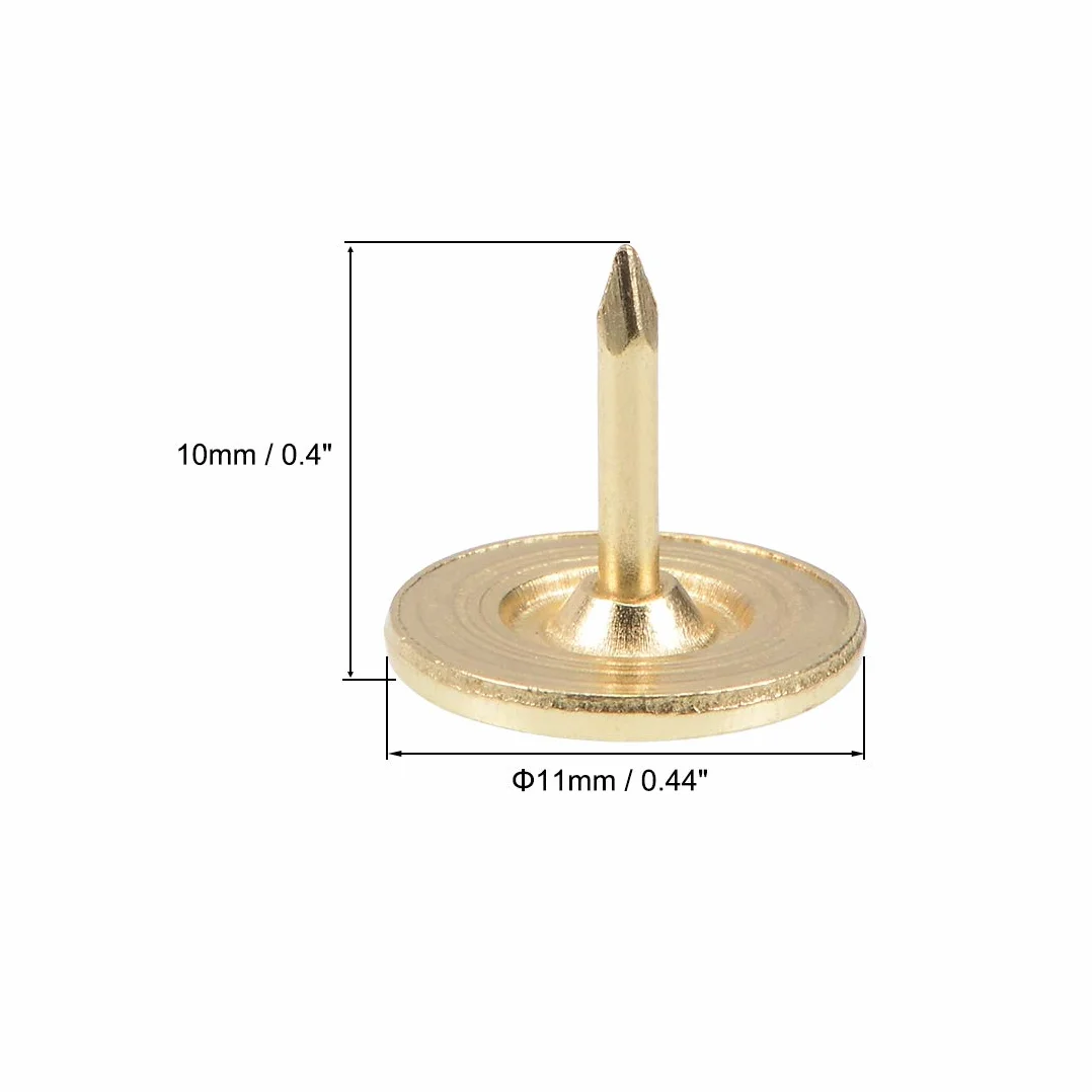 sourcing map 50 szt. pinezki do tapicerki pinezki 11 mm x 10 mm piny złote odcienie