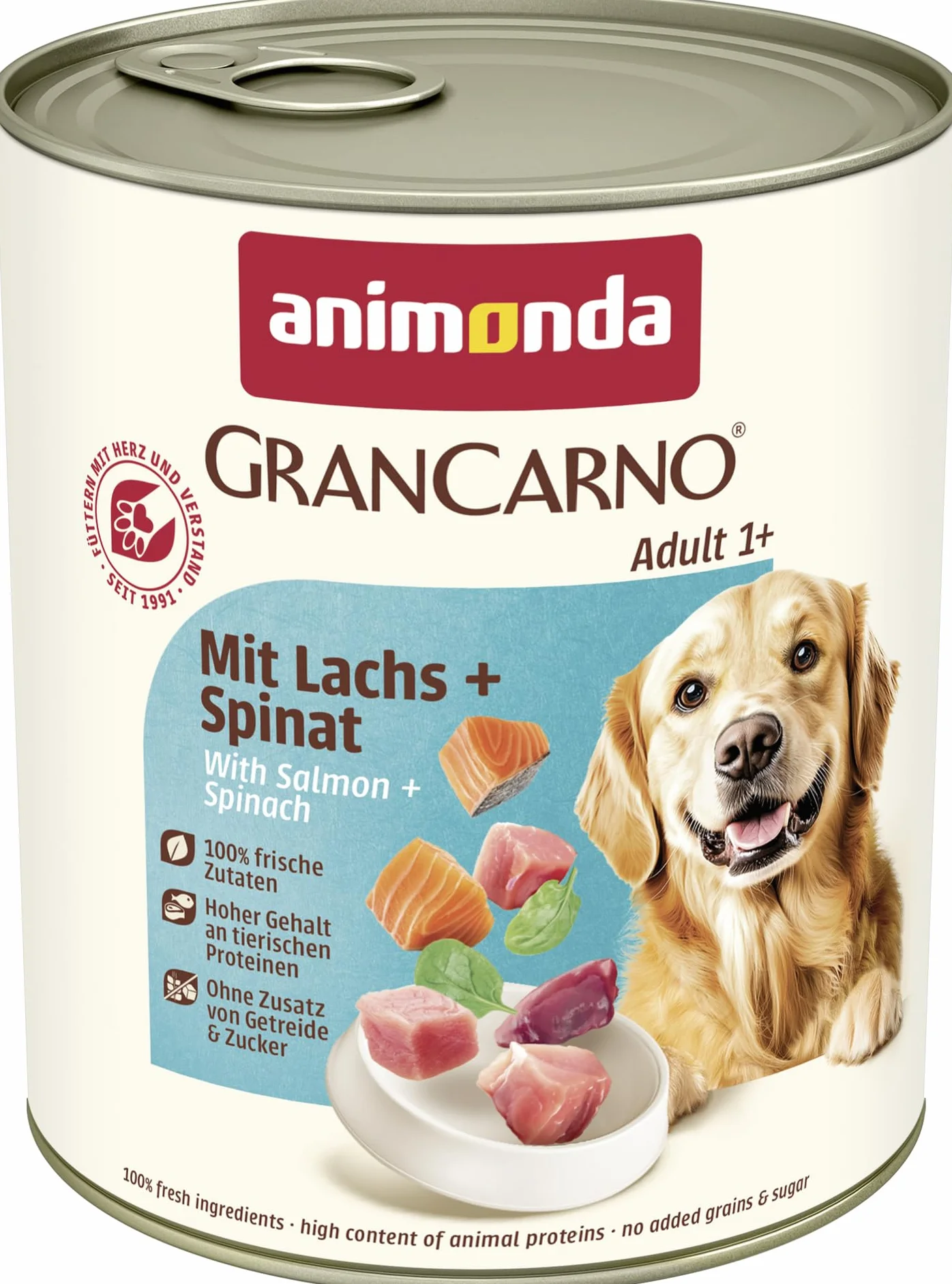 Grancarno Karma dla Psów Łosoś Szpinak 6 x 800 g