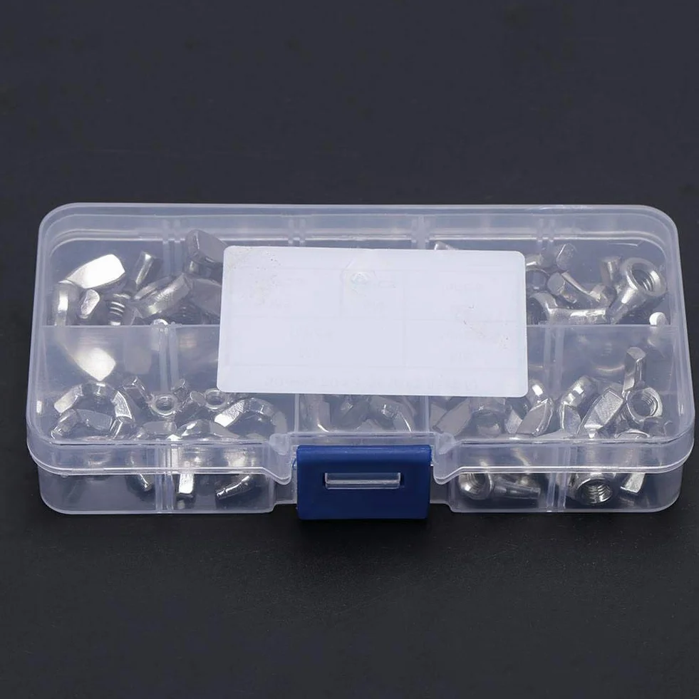 50 Stücke M3-M8 Edelstahl Flügelmutter Flügelmuttern Kits für Verschluss
