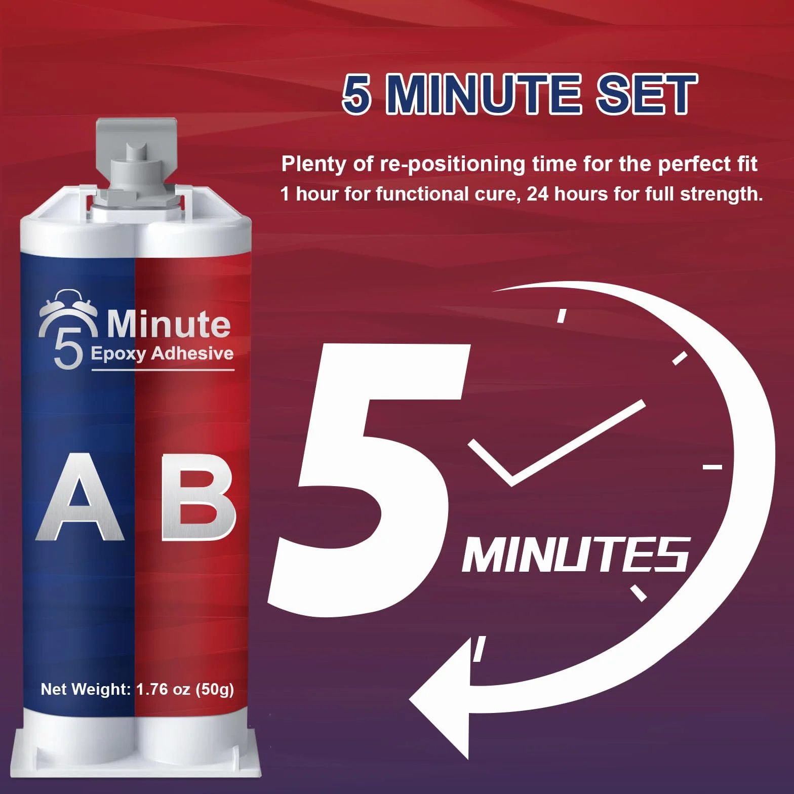 5 minut klej do żywicy epoksydowej, 50 ml, 2 komponenty, przezroczysty, uniwersalny klej, ekstra mocny do klejenia i uszczelniania metalu, tworzywa sztucznego, drewna, szkła, kamienia