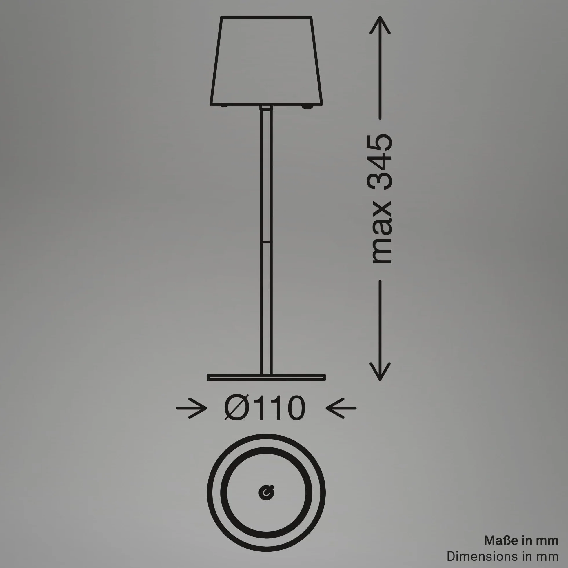 BRILONER - Lampa stołowa LED bezprzewodowa IP44 z dotykiem, ściemniana, akumulator i wymienne źródło światła, lampka nocna, lampa LED, kempingowa, akumulatorowa, 11x34,5cm, beżowy
