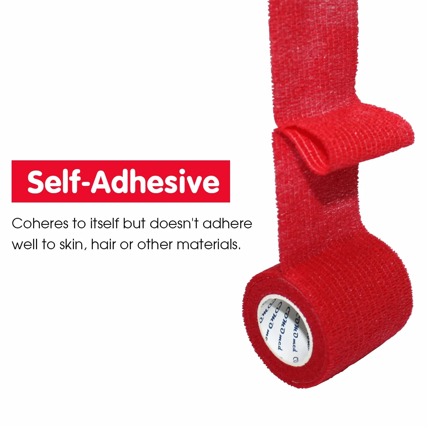 6 Rolls Cohesive Bandage 10 cm X4,5 cm Red, Flexible Bandage, Non-Woven Cohesive, Athletic Tape, Fat Wrap, Wraps Bandage, Suitable for Sensitive Ski…