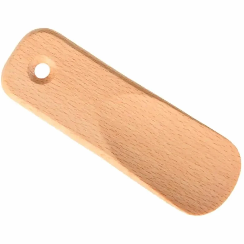 Wooden World - Drewniana łyżka do butów kompaktowa mała do torebki i na wyjazdy turystyczna wersja kieszonkowa - 12 cm