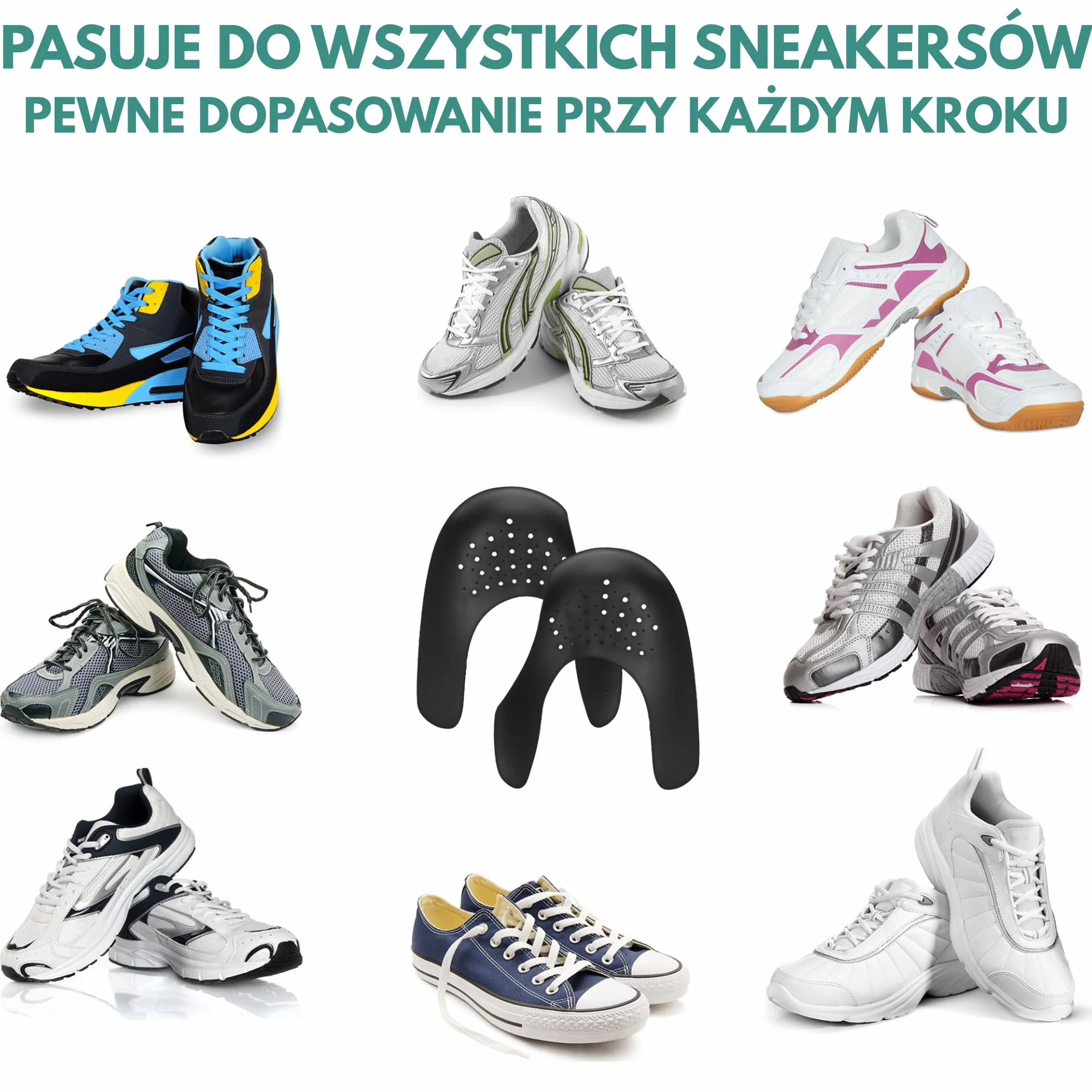 5 par ochraniaczy na zagniecenia butów Unisex rozmiar 40-47, Ochrony przed Zagnieceniami Obuwia, Osłony Pudełek na Palce, Ochronniki Obuwia, Zapobiegacze Zagnieceń dla Obuwia Sportowego, Air Force 1, Jordan 1, Dunks, Czarne