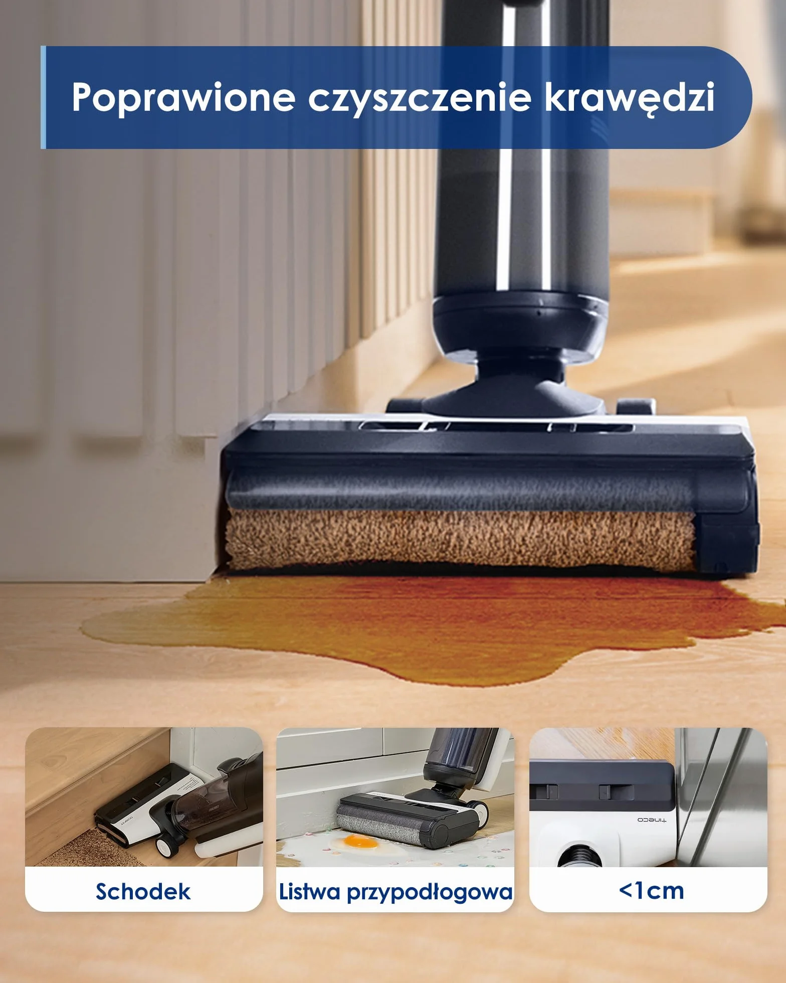 Tineco FLOOR ONE S5 Inteligentny bezprzewodowy odkurzacz na mokro i na sucho i mop do twardych podłóg, cyfrowy wyświetlacz, długi czas pracy, doskonały do ​​lepkiego bałaganu i sierści zwierząt