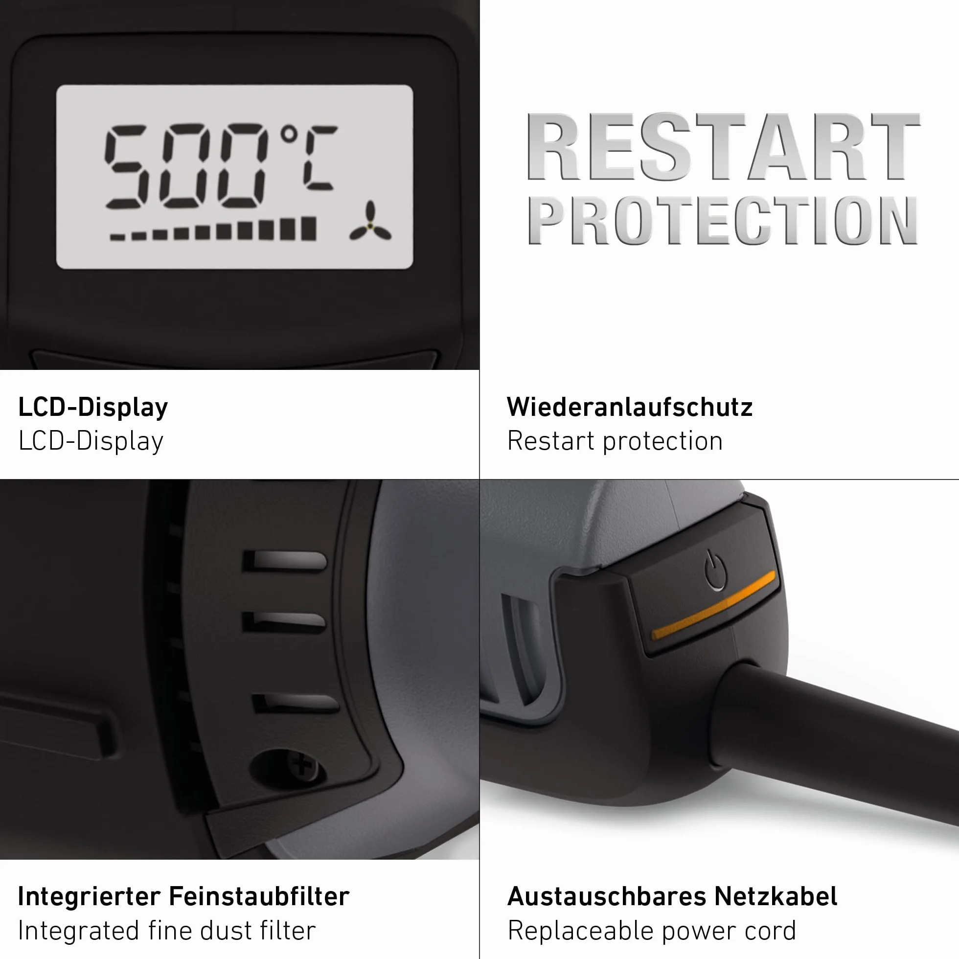 Steinel Opalarka HM 2620 E, w zestawie dysze i wałek dociskowy, 2300 W, temperatura 50–700 °C, z grzałką ceramiczną, Naprawa plandek