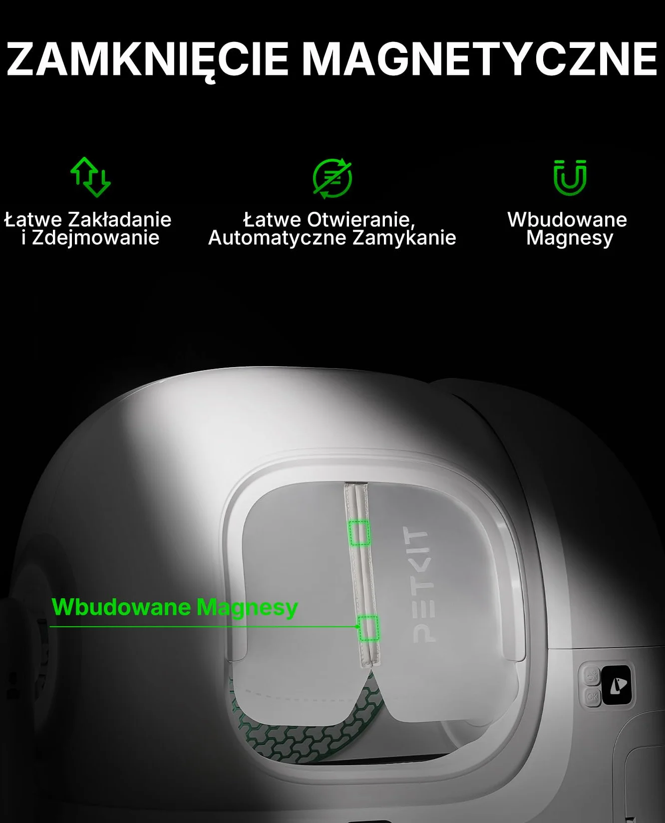 PETKIT Kurtyna Magnetyczna 3.0, do Samoczyszczących Kuwet dla Kotów PUROBOT MAX PRO 2, Pyłoszczelna, Redukuje Ślady Żwirku, Trwała, Nie dla PURA MAX 2/PUROBOT MAX PRO/PUROBOT ULTRA