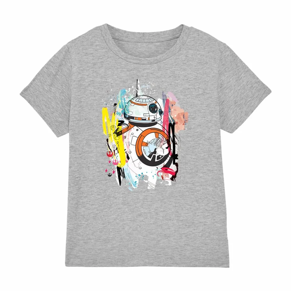 Star Wars BB8 Abstrakcyjna koszulka dziecięca unisex, Athletic Heather, 12-13 lat, Athletic Heather, 12-13 lat