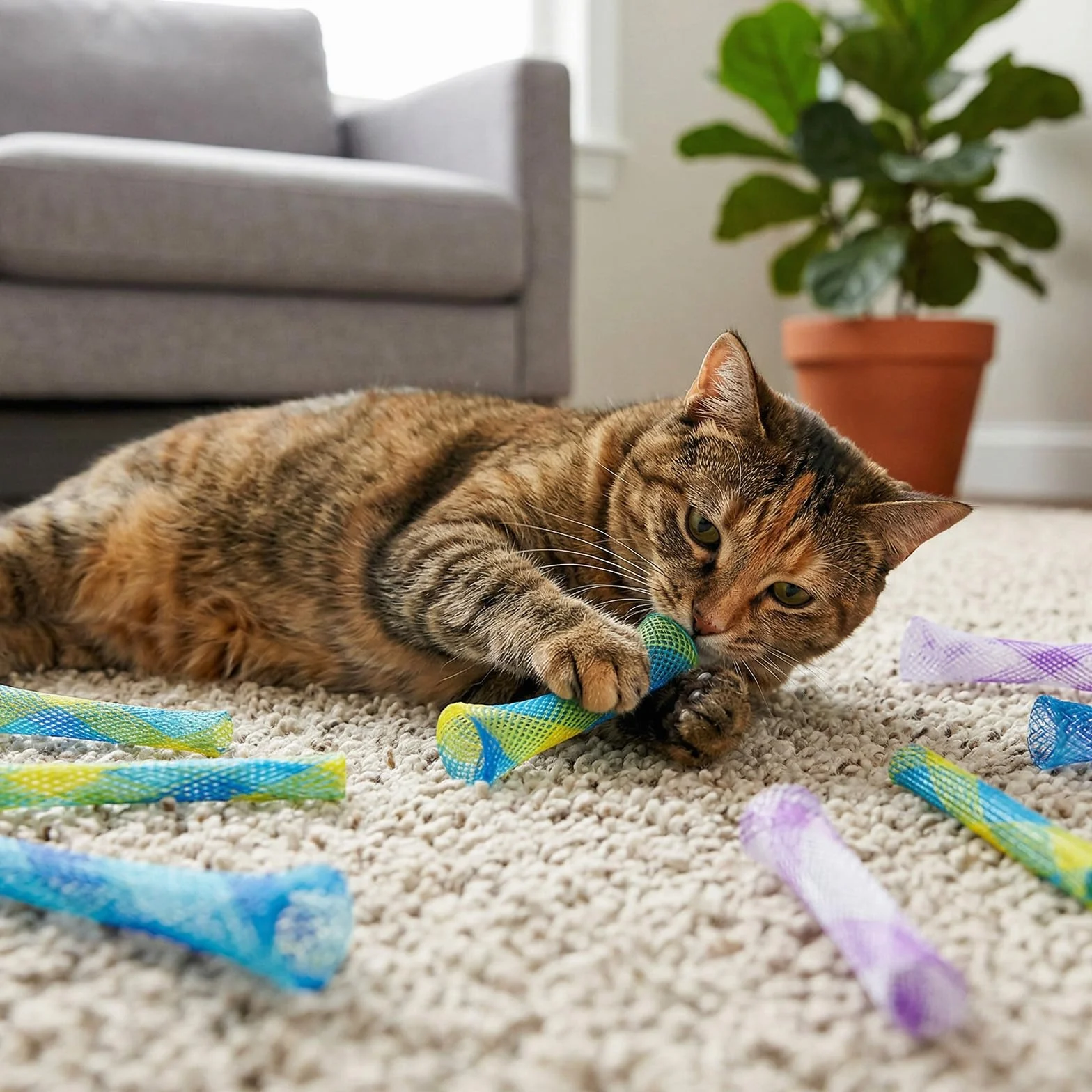 10 sztuk spiralnych zabawek dla kota - zabawka z piórami Cat Tube, kolorowa, kreatywna zabawka z tworzywa sztucznego, odporna na zużycie i gryzienie, elastyczna zabawka dla kotków, interaktywna