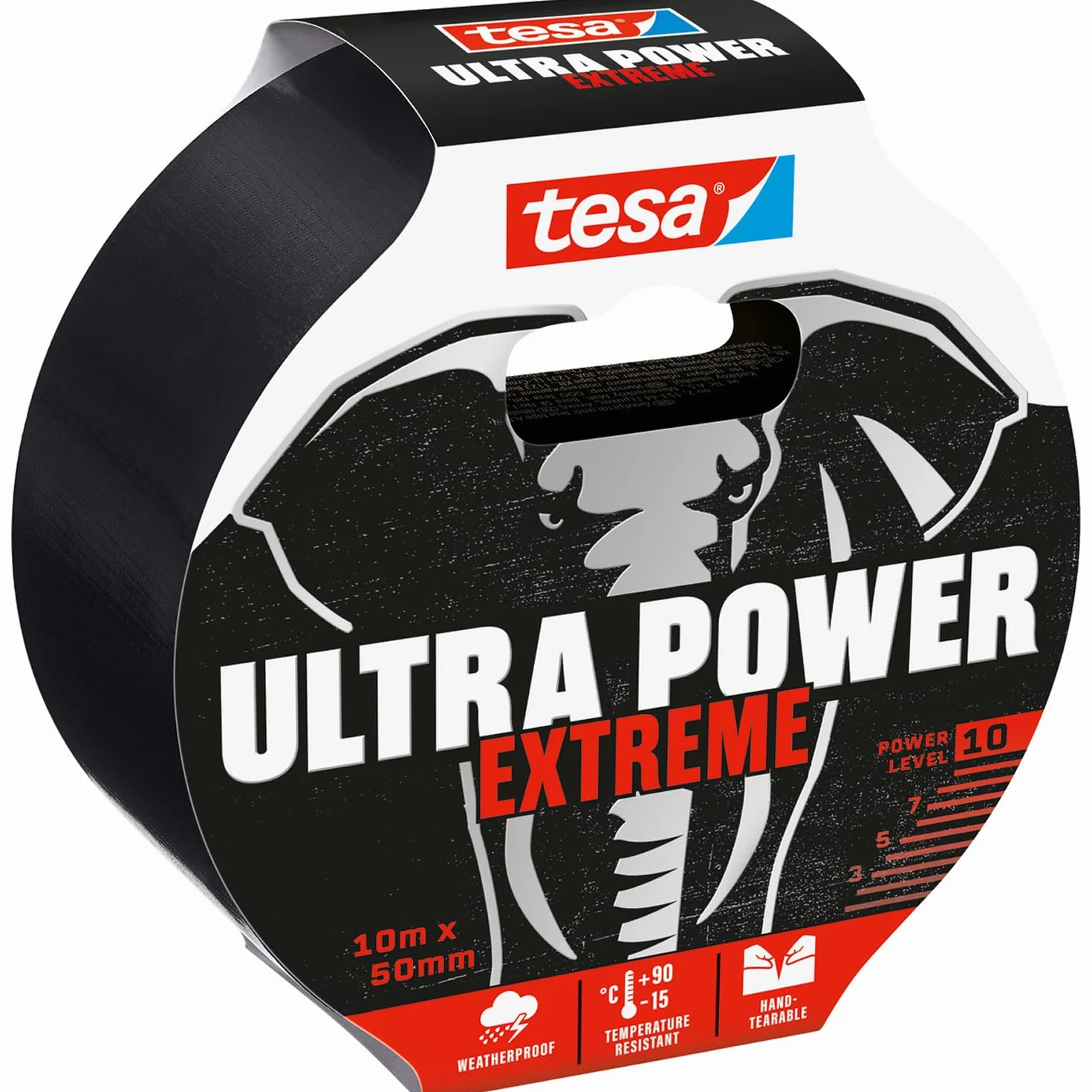tesa Ultra Power Extreme taśma naprawcza - bardzo dobra przyczepność nawet na nierównych powierzchniach - odporna na czynniki atmosferyczne - urywalna ręcznie - 10 m x 50 mm