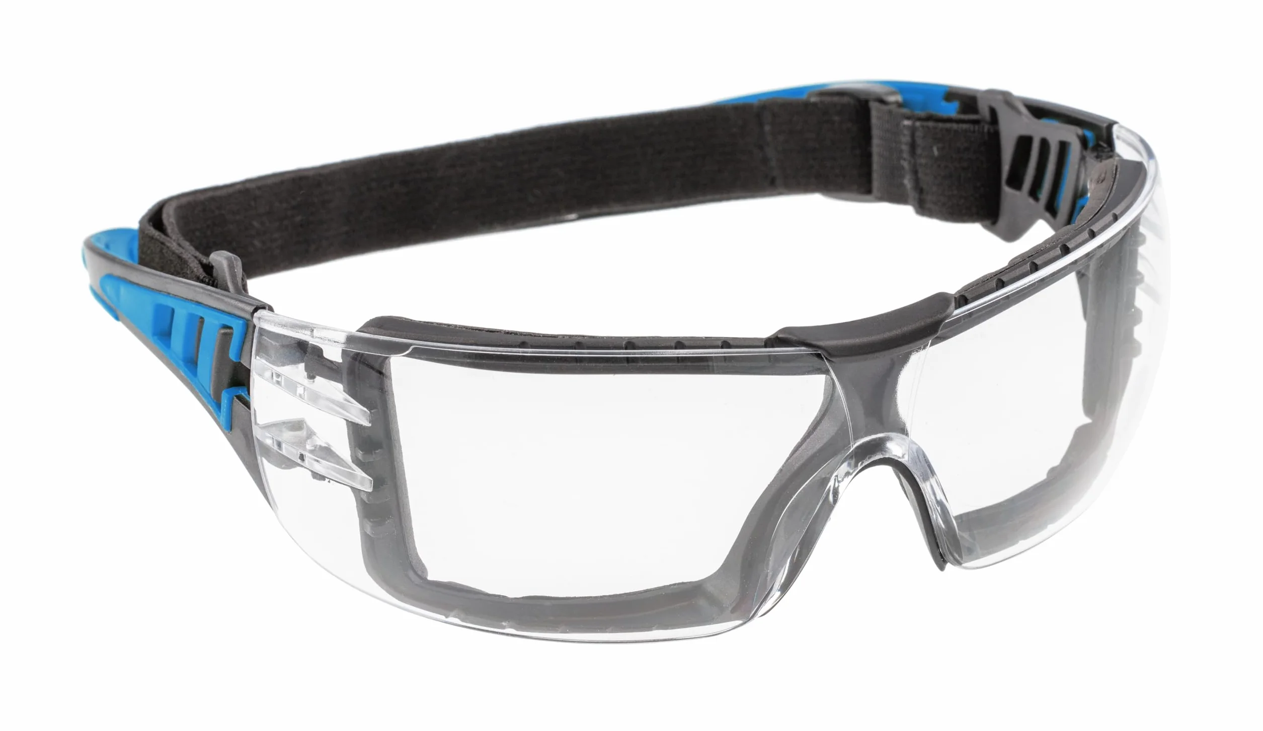 Högert Technik - LOTZEN okulary ochronne przezroczyste/niebieskie jednokolorowe/ochrona oczu, ochrona przed promieniowaniem UV – odporne na zarysowania okulary ochronne do zastosowań przemysłowych i