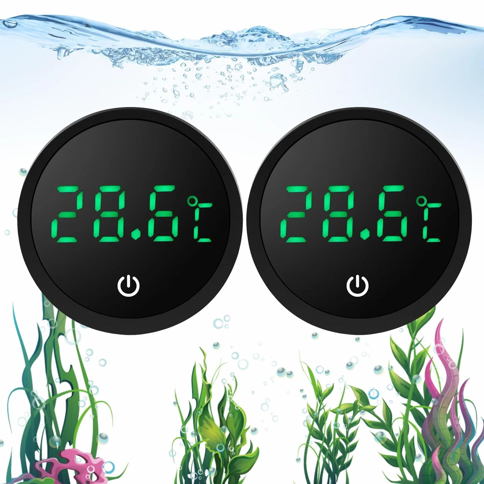 EEEKit Termometr do Akwarium, Zestaw 2 Aquarienthermometer, Mini Cyfrowy Termometr LED do Zbiorników Rybnych I Terrariów