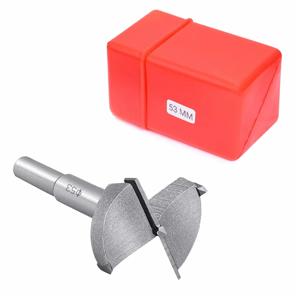 flintronic Wiertła do drewna, frez do drewna z węglików spiekanych 53 mm, montaż drzwi sferycznych, szuflad, sklejki, szybko pomaga wykonać czyste otwory z płaskim dnem w drewnie