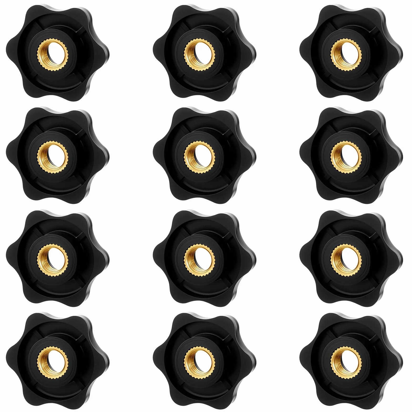 Giantree 12 sztuk nakrętek M8, śrub z uchwytom gwiazdowym, gałka napinająca radialnie, średnica 32 mm, do maszyn, mebli, obrabiarek, sprzętu