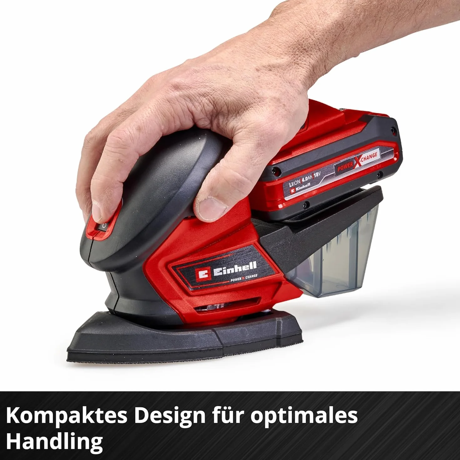 Einhell Multiszlifierka akumulatorowa TE-OS 18/150 Li-Solo Power X-Change (18 V, Li-ion, 24000 min-1, obwód oscylacyjny 1,6 mm, pojemnik na kurz, adapter do odsysania, bez akumulatora i ładowarki)