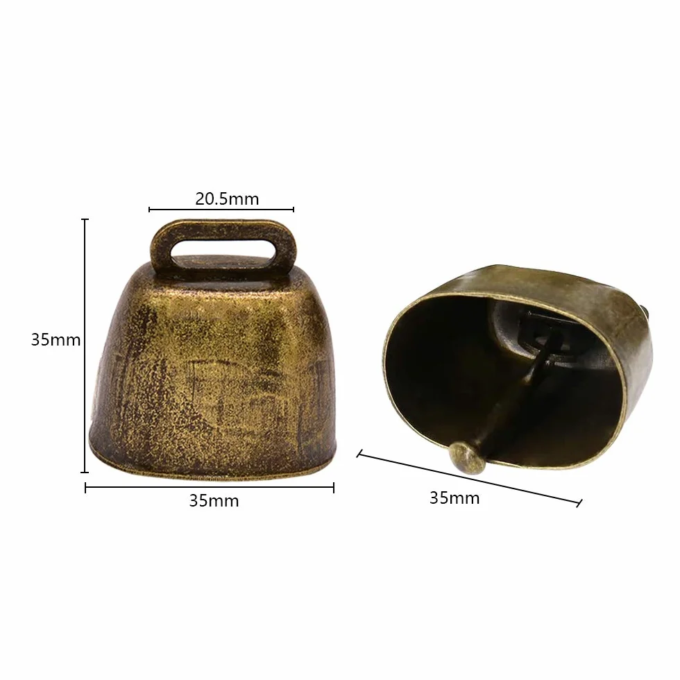 Metalowe dzwonki w stylu antycznym, 2 sztuki, super mocne, miedziane, dla koni, owiec, zwierząt gospodarskich, metalowe, brązowe, zielone