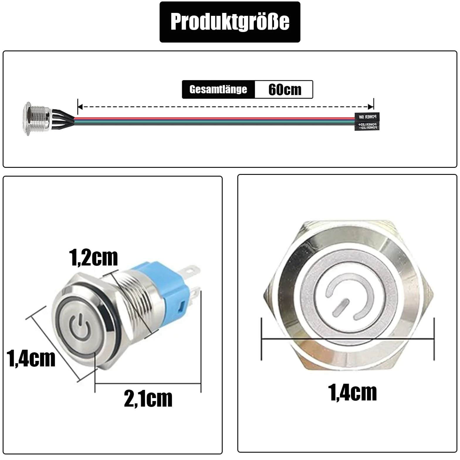 Przycisk zasilania PC 12 mm LED czerwony 3-220 V/3 A z okablowaniem portu host, automatyczny reset przełącznik ciśnieniowy 12 V do modyfikacji komputera
