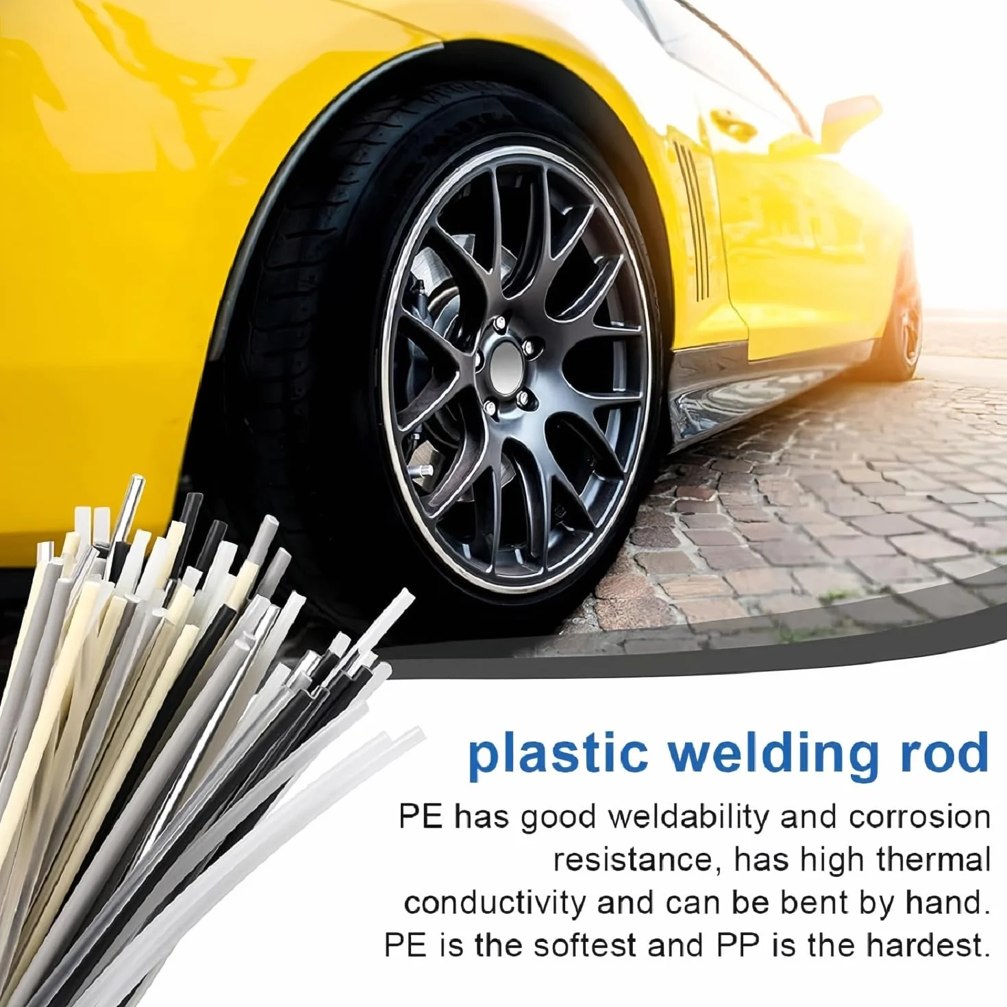 Plastikowe pręty lutownicze, drut spawalniczy, plastikowe pręty spawalnicze 40 szt. Spawanie ABS PVC PE PP do napraw plastikowych pistoletów na gorące powietrze