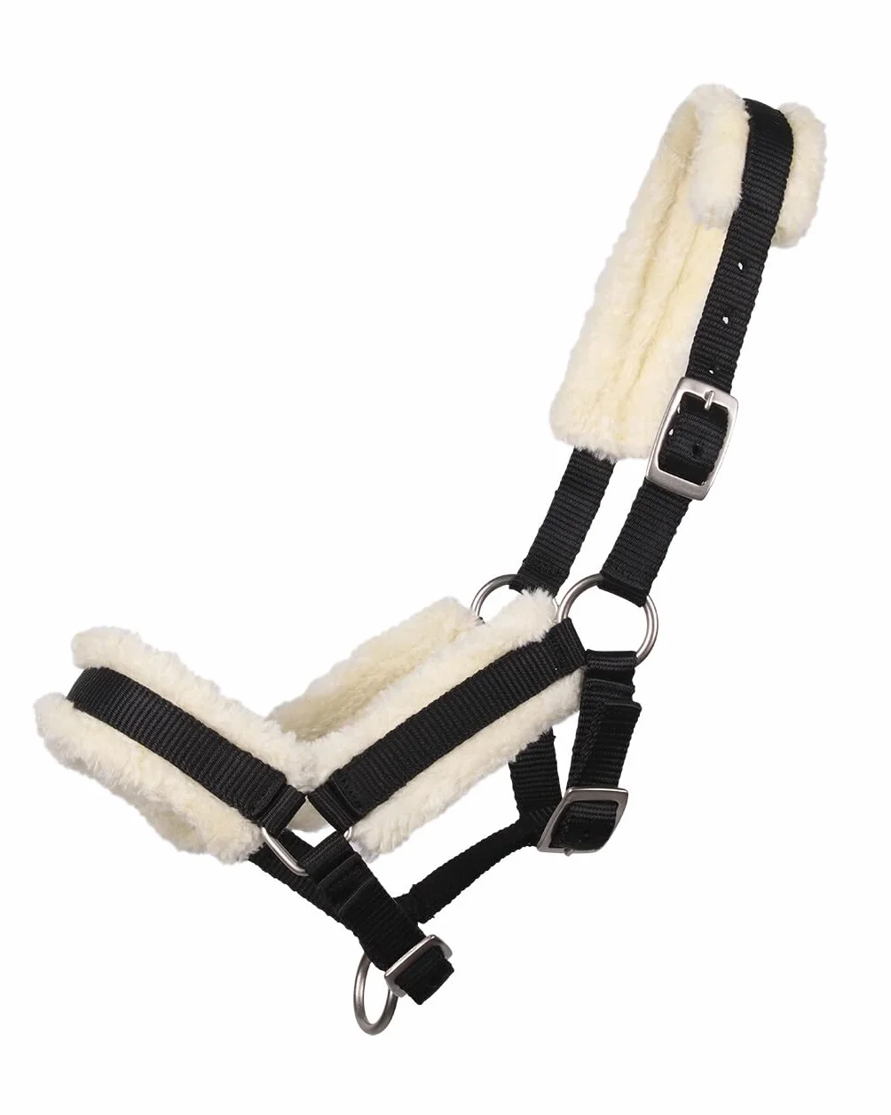 NETPROSHOP Miękki kantar dla źrebiąt 3-stopniowo regulowany wyściełany Falabella Shetty Pony Full, Rozmiar: Źrebię Kucyk, Kolor: Czarny