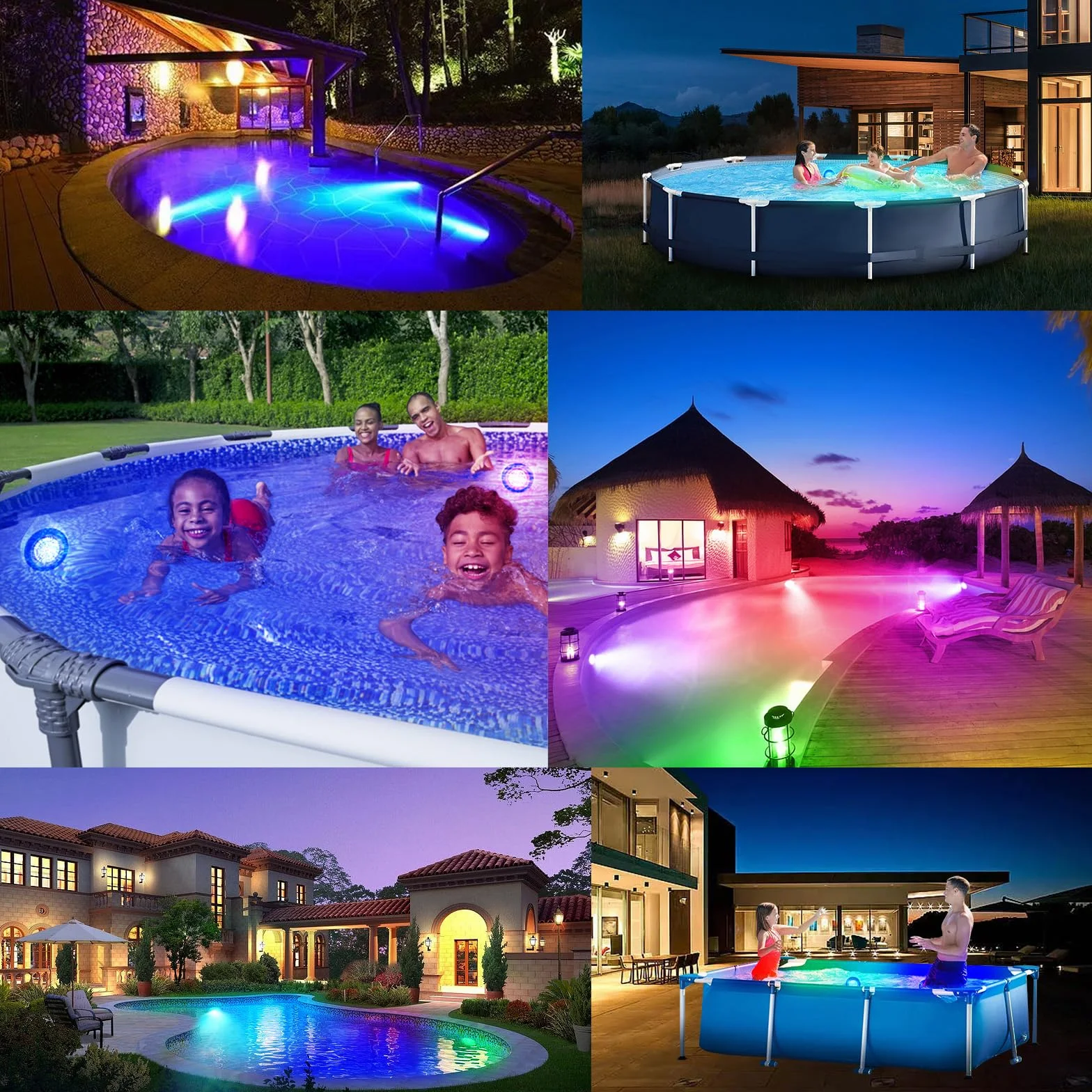 Podwodne światło LED RGB, zmiana kolorów, 12 V, oświetlenie basenowe LED, sterowanie za pomocą aplikacji, oświetlenie basenowe, oświetlenie basenowe, podwodny reflektor basenowy z kablem o