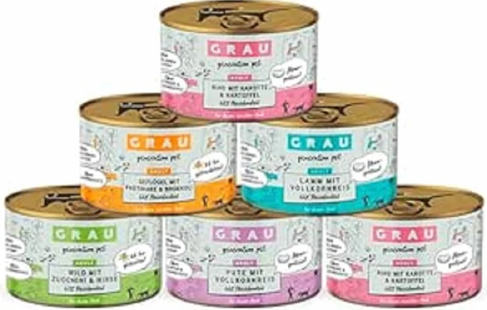Grau Oryginalny produkt – mokra karma dla psów – tacka mieszana dla psów, menu generacji, 6 sztuk (6 x 200 g)