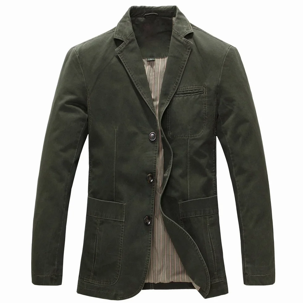 Męska marynarka casualowa, slim fit, klasyczny garnitur wojskowy, wiele kieszeni, lekki płaszcz