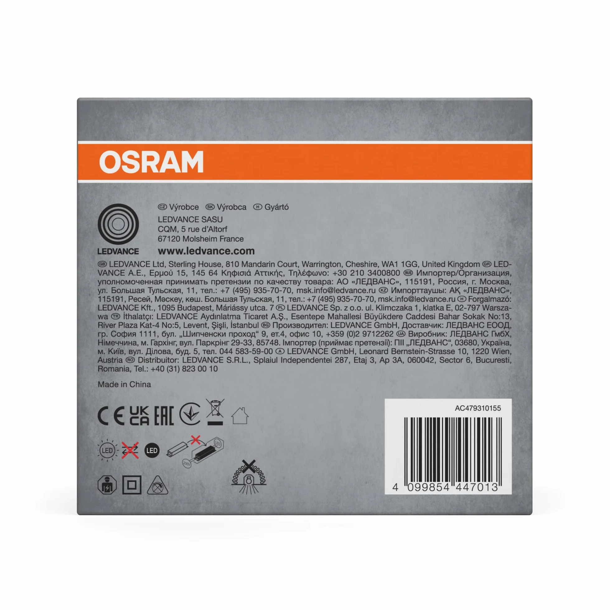 OSRAM Downlight wpuszczany SPOT TWIST, srebrny, 10 W, 800 lm, 830 WT, średnica 93 mm, ciepła biała barwa światła, do 90% oszczędności energii w porównaniu do opraw halogenowych typu downlight, łatwy