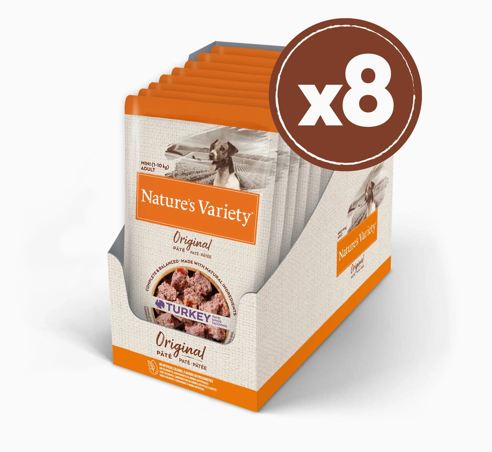 Nature's Variety Original No Grain Mini pasztety dla dorosłych psów z indykiem 8 x 150 g