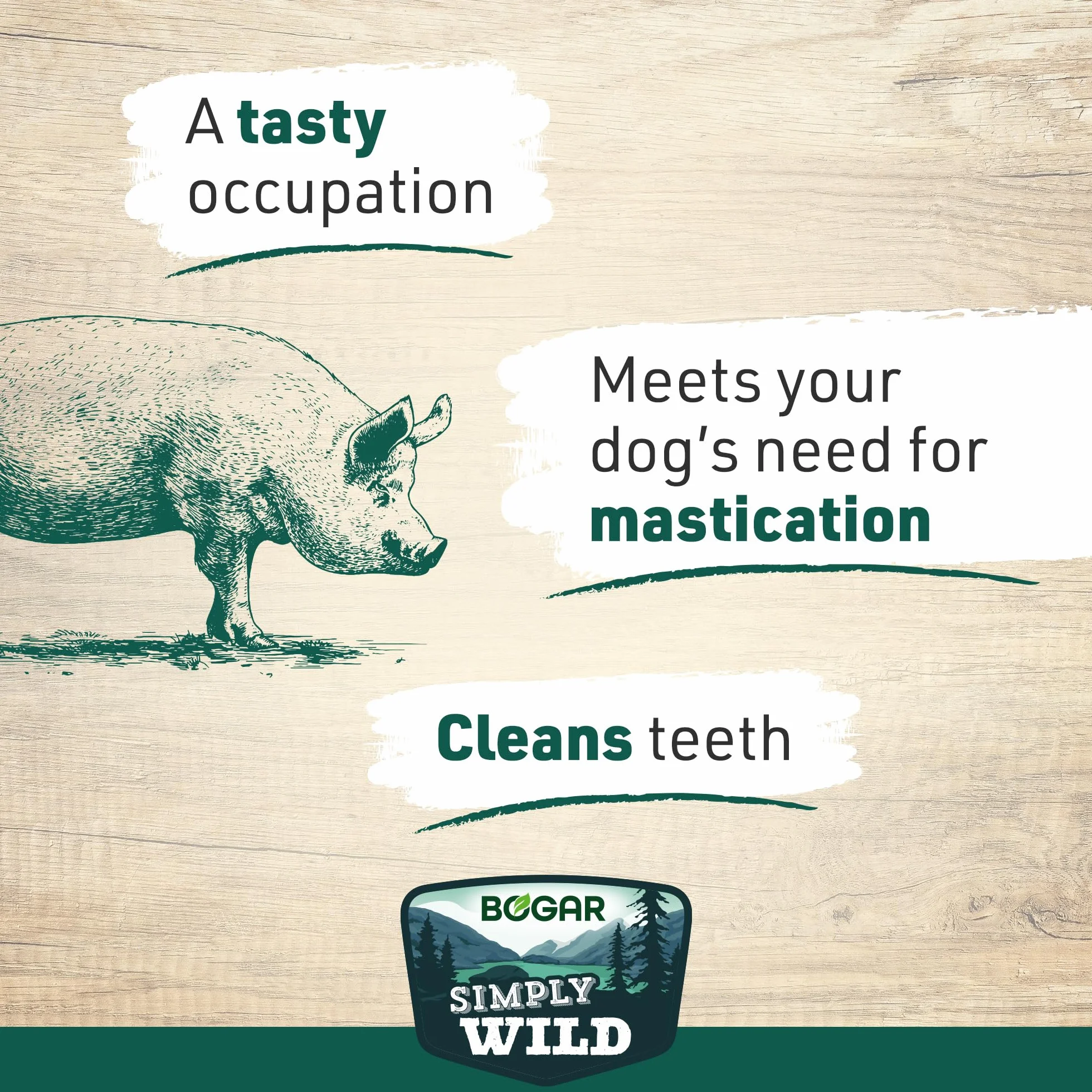 Bogar Simply Wild kość dla psów 2 suszone uszy wieprzowe przysmaki uzupełnienie diety