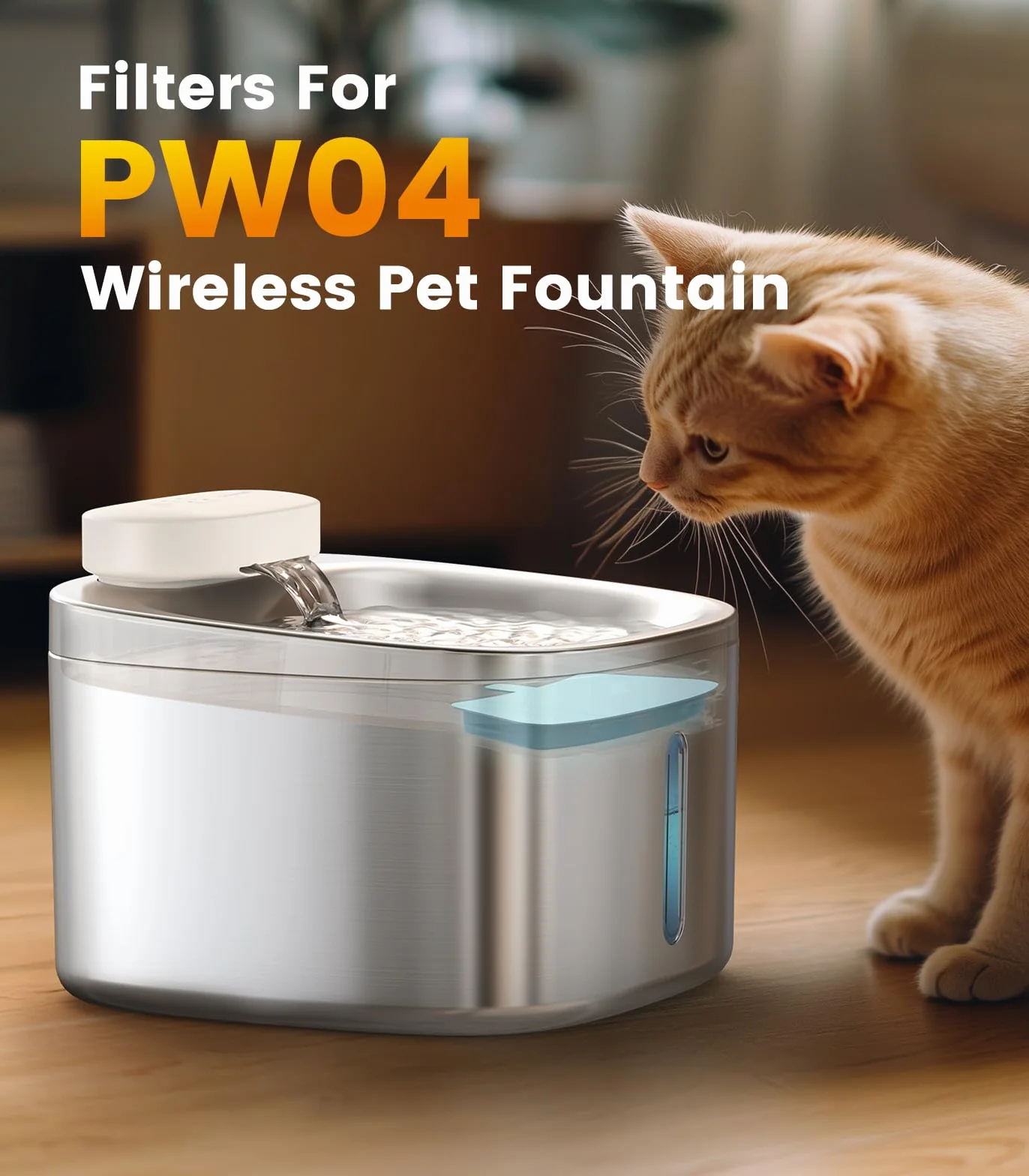 6 szt. filtrów zamiennych do bezprzewodowej fontanny wodnej dla kota PW04 3,5 l (tylko do fontanny oneisall B0DNJT76WJ, B0DMF2LH3Y i B0DSJ9F3M2