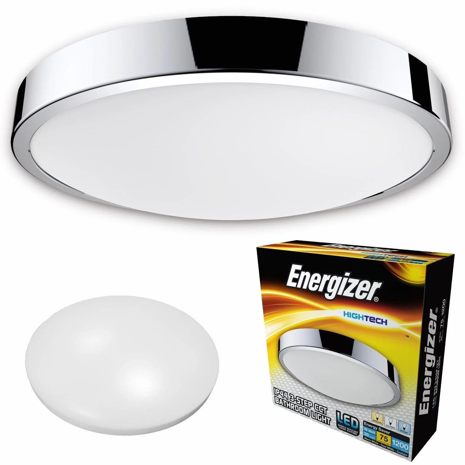 Energizer Lampa sufitowa LED do łazienki CCT IP44 2700K-6000K