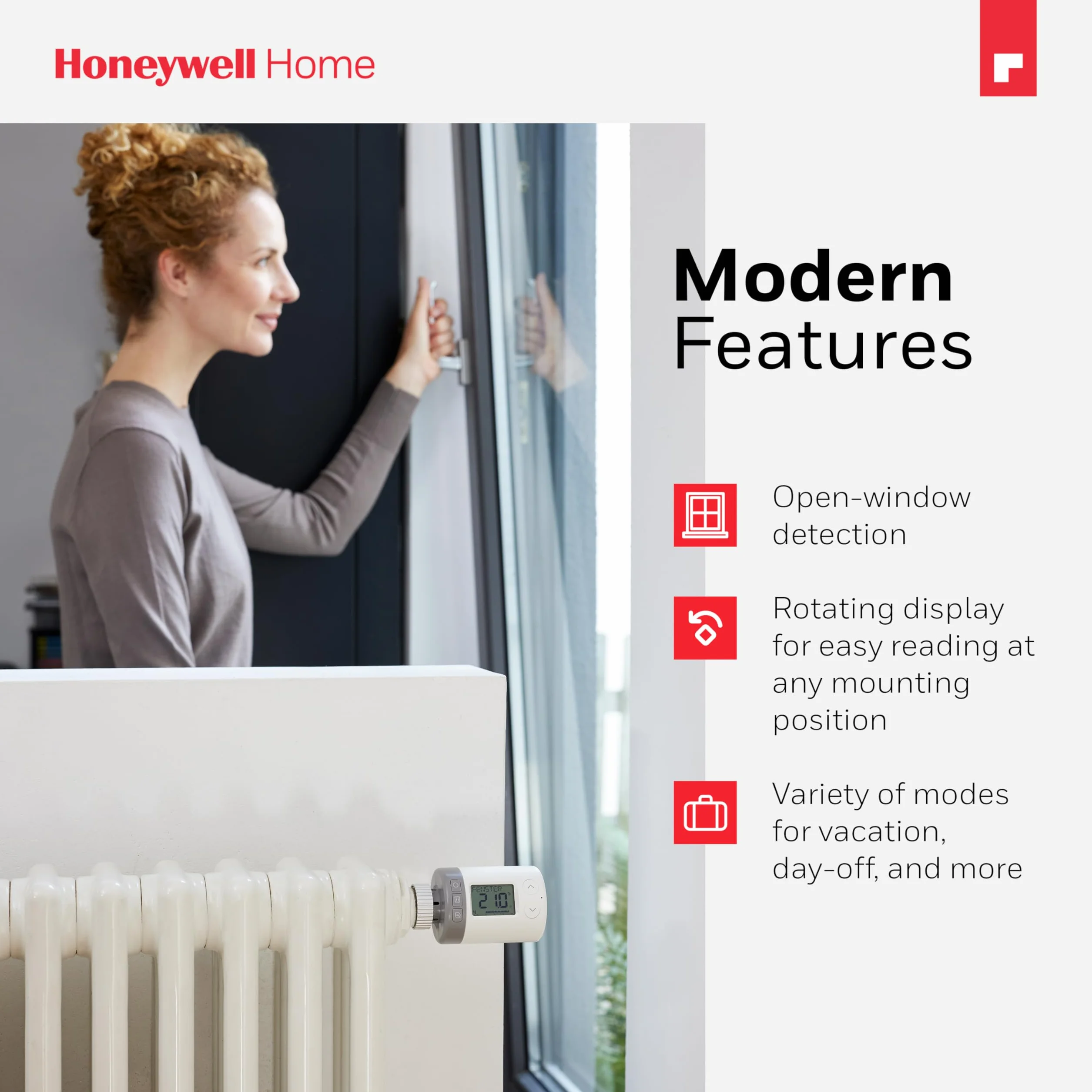 Honeywell Home Rondostat Hr27-2 Głowica Termostatu Biały 9,05 x 7,8 x 7,8 cm